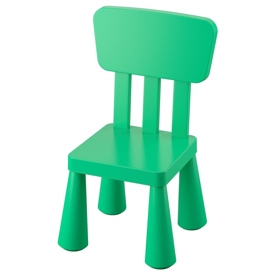 Детский стульчик IKEA MAMMUT 705.819.86, ярко-зеленый ракурс 2