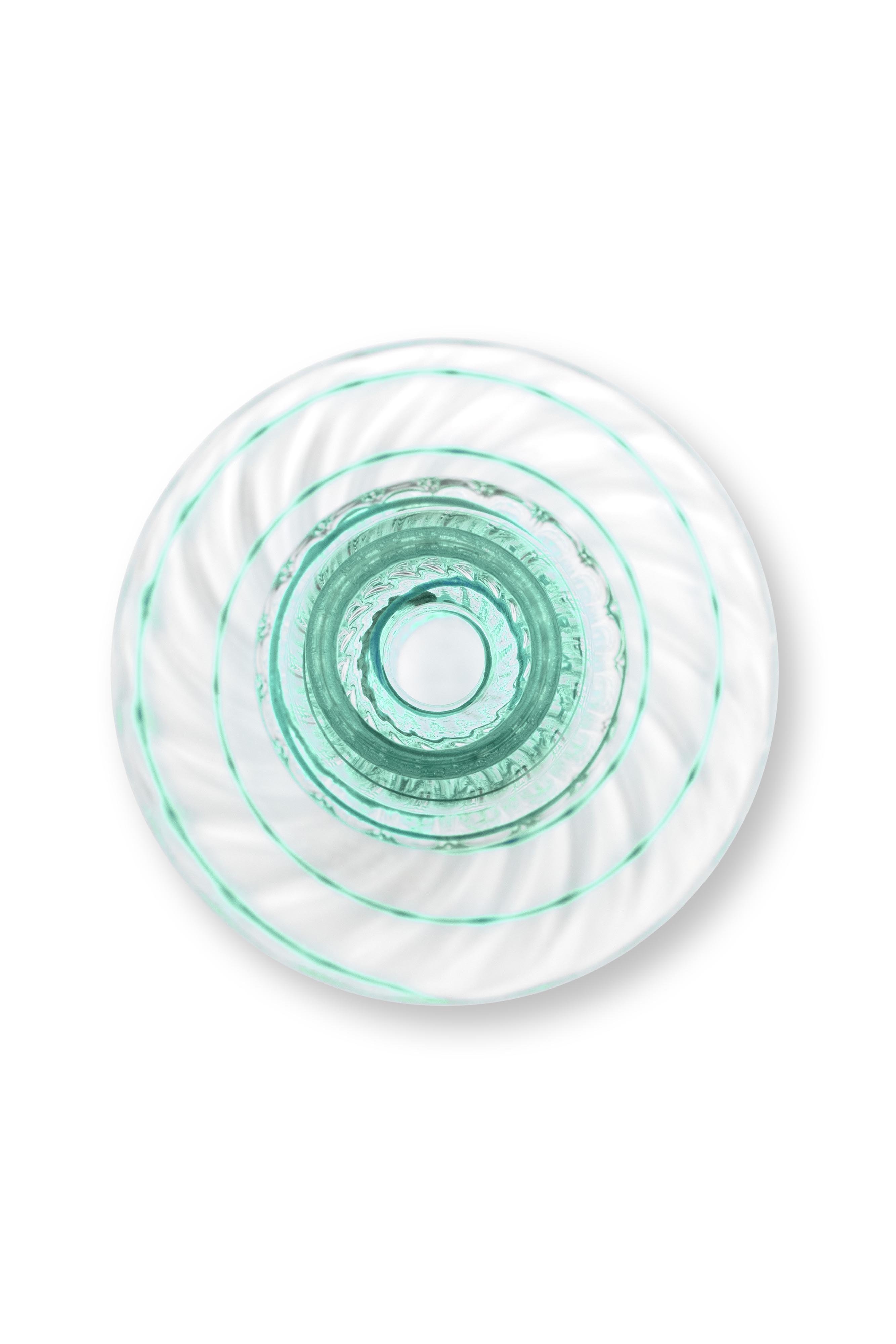 Подсвечник маленький Glass Swirl Light Blue ракурс 5