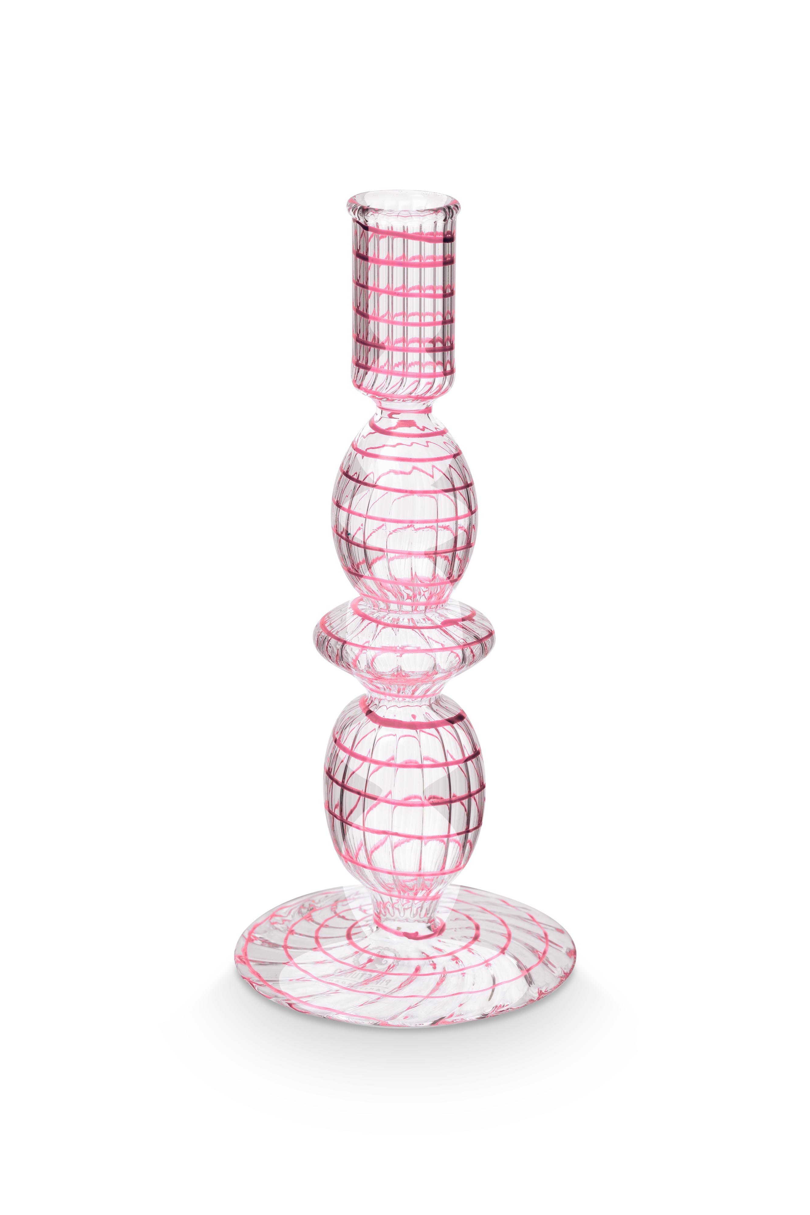 Подсвечник маленький Glass Swirl Light Pink ракурс 3