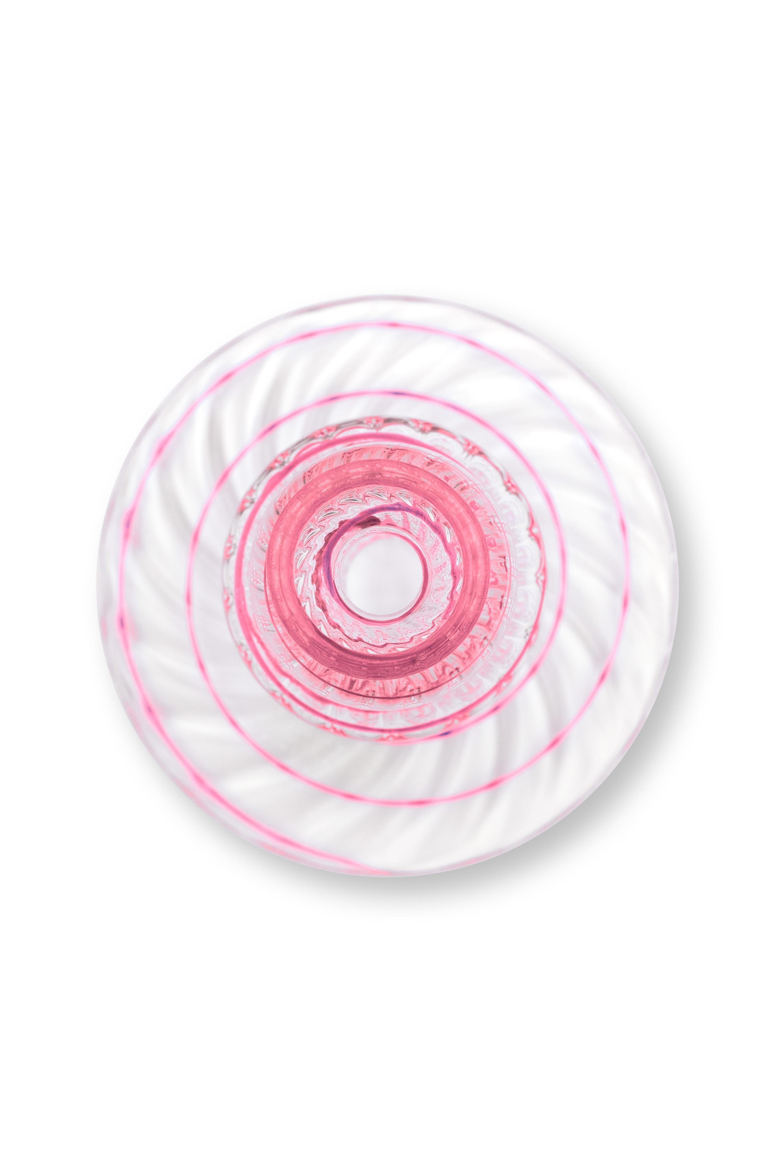 Подсвечник маленький Glass Swirl Light Pink ракурс 5