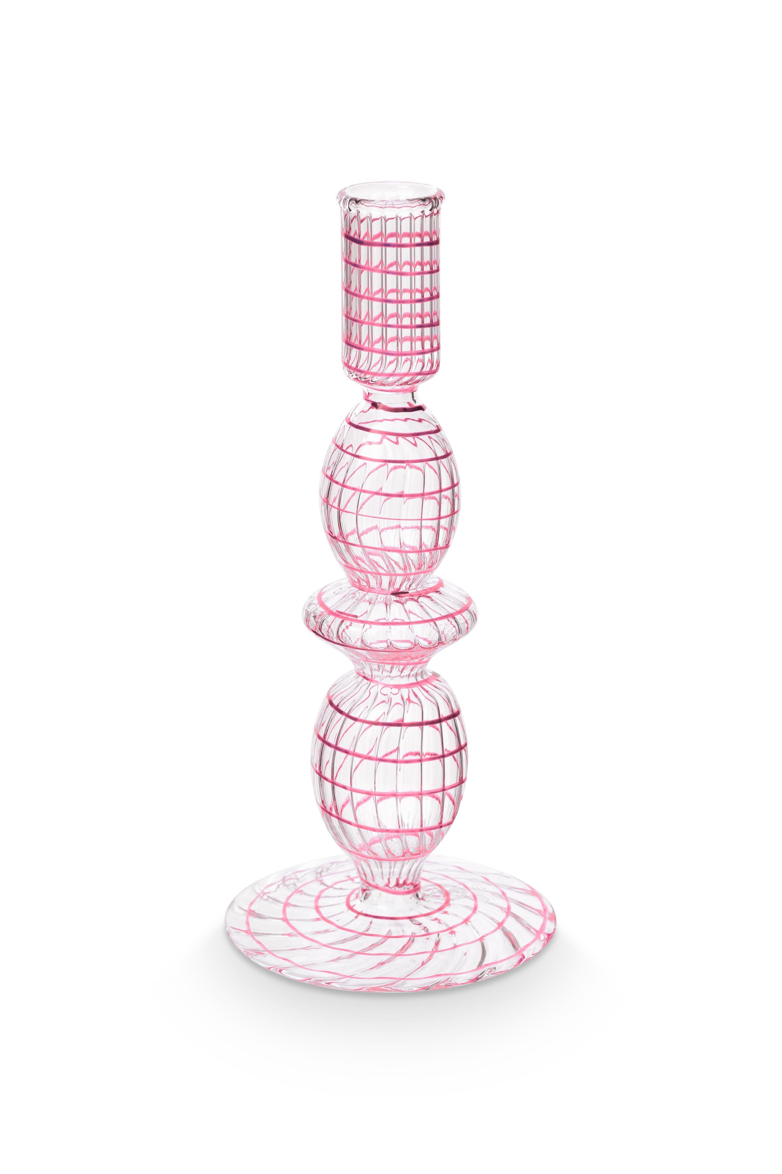 Подсвечник маленький Glass Swirl Light Pink ракурс 4
