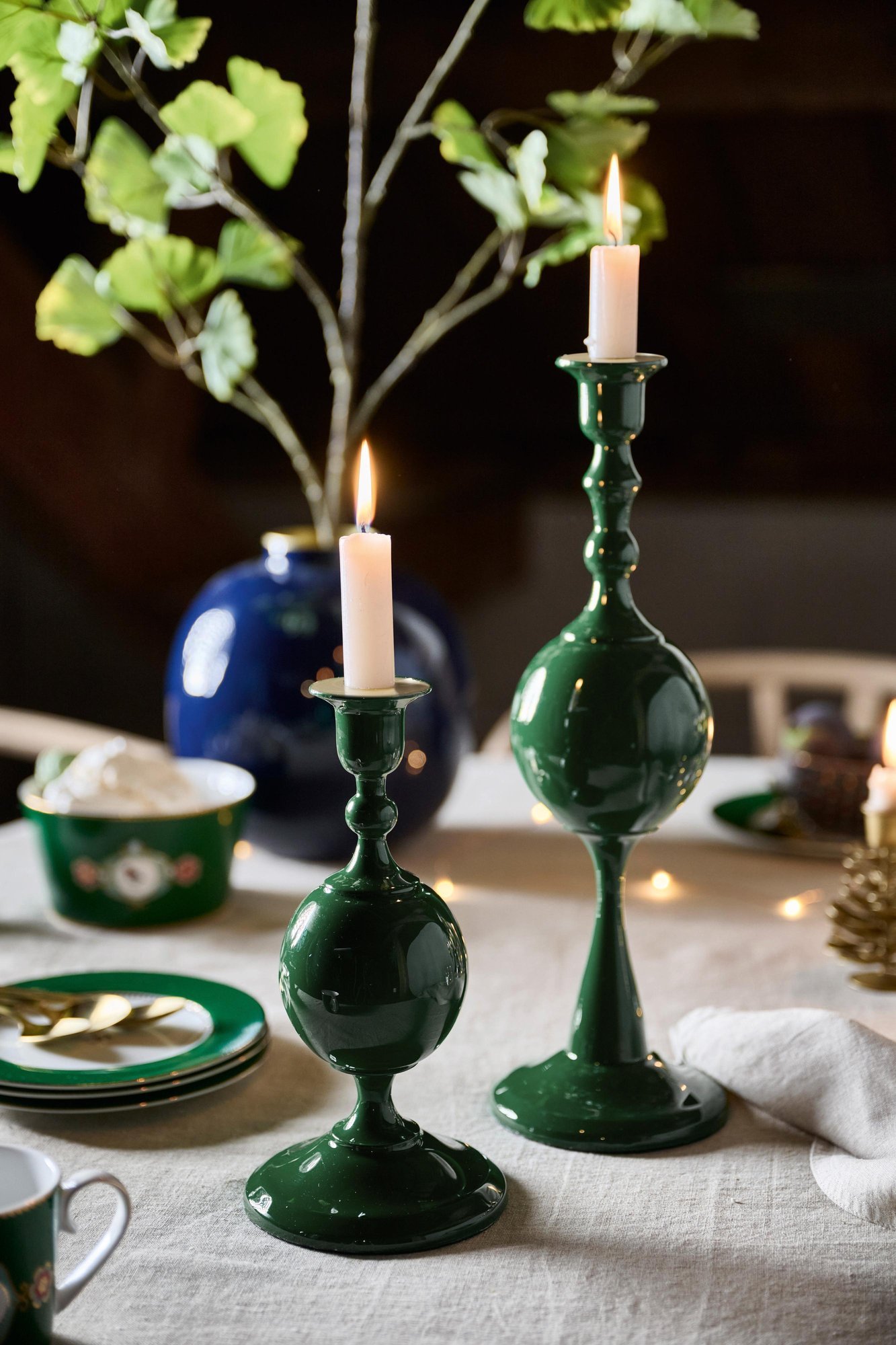 Подсвечник средний Metal Sphere Green, 37 см