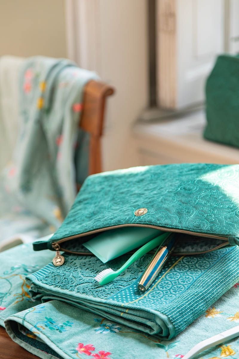 Косметичка плоская большая Velvet Quilted Days Green ракурс 6