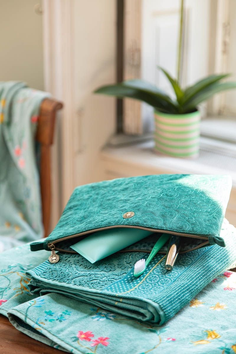 Косметичка плоская большая Velvet Quilted Days Green ракурс 4