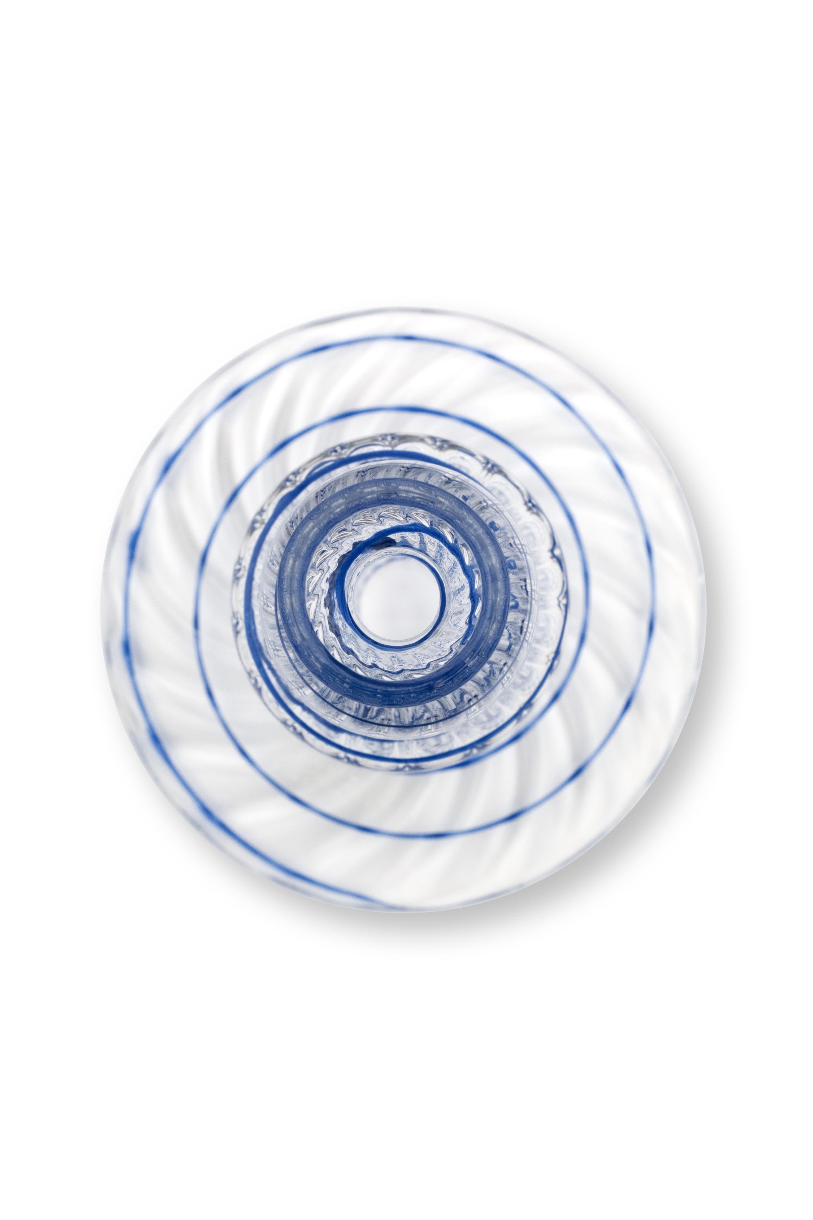 Подсвечник маленький Glass Swirl Dark Blue ракурс 4
