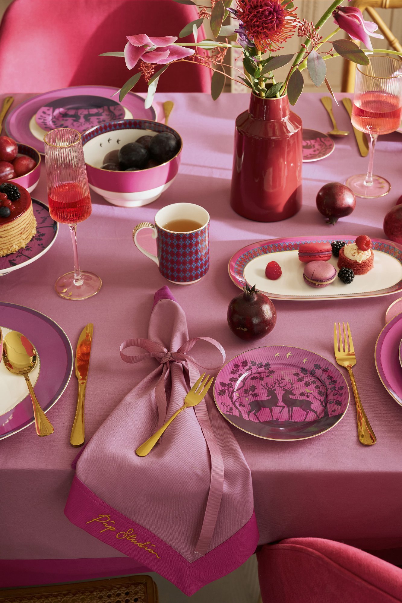 Набор салфеток сервировочных (4 шт.) Pip's Deerest Darling Pink, 40х40 см
