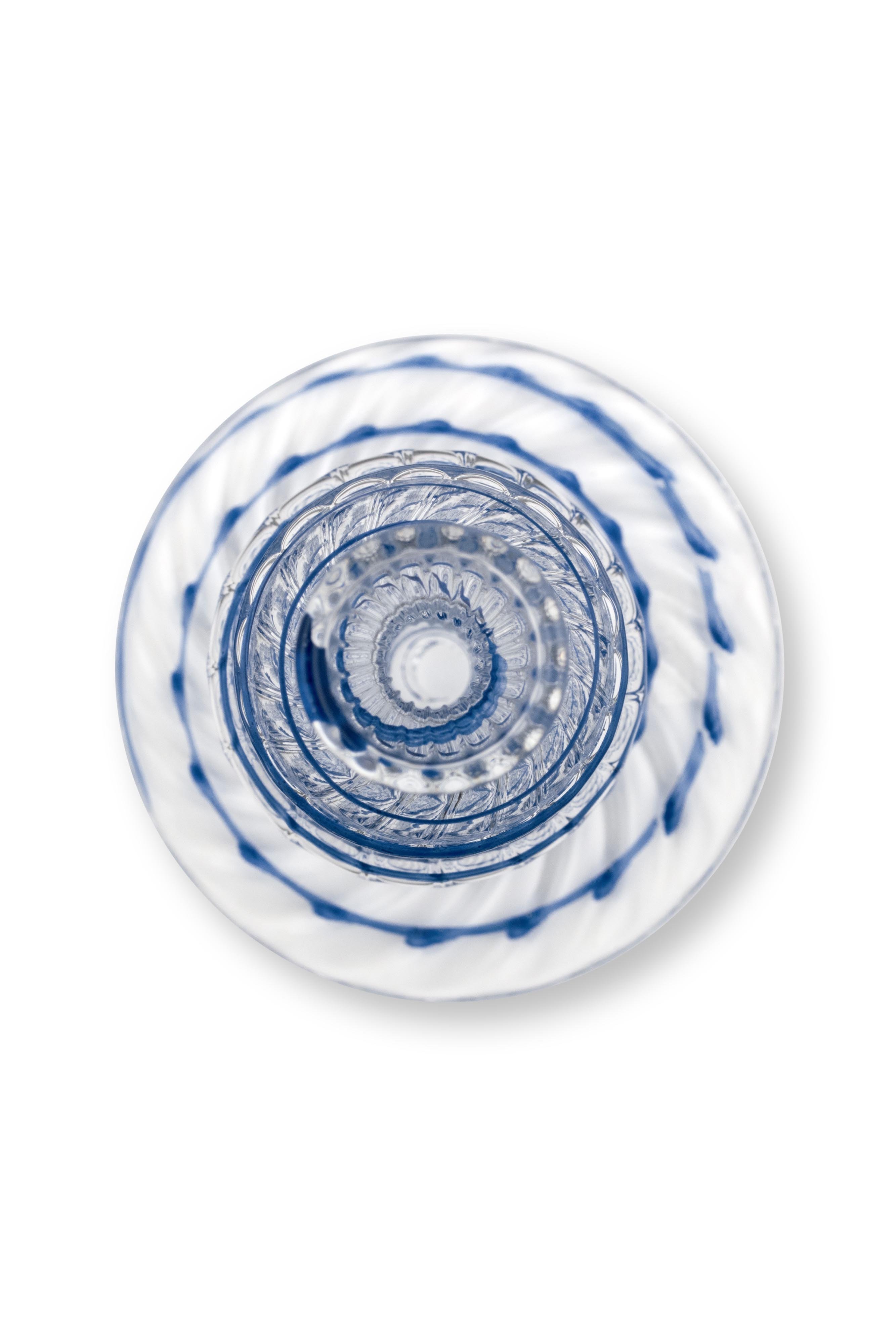 Подсвечник средний Glass Swirl Dark Blue ракурс 4