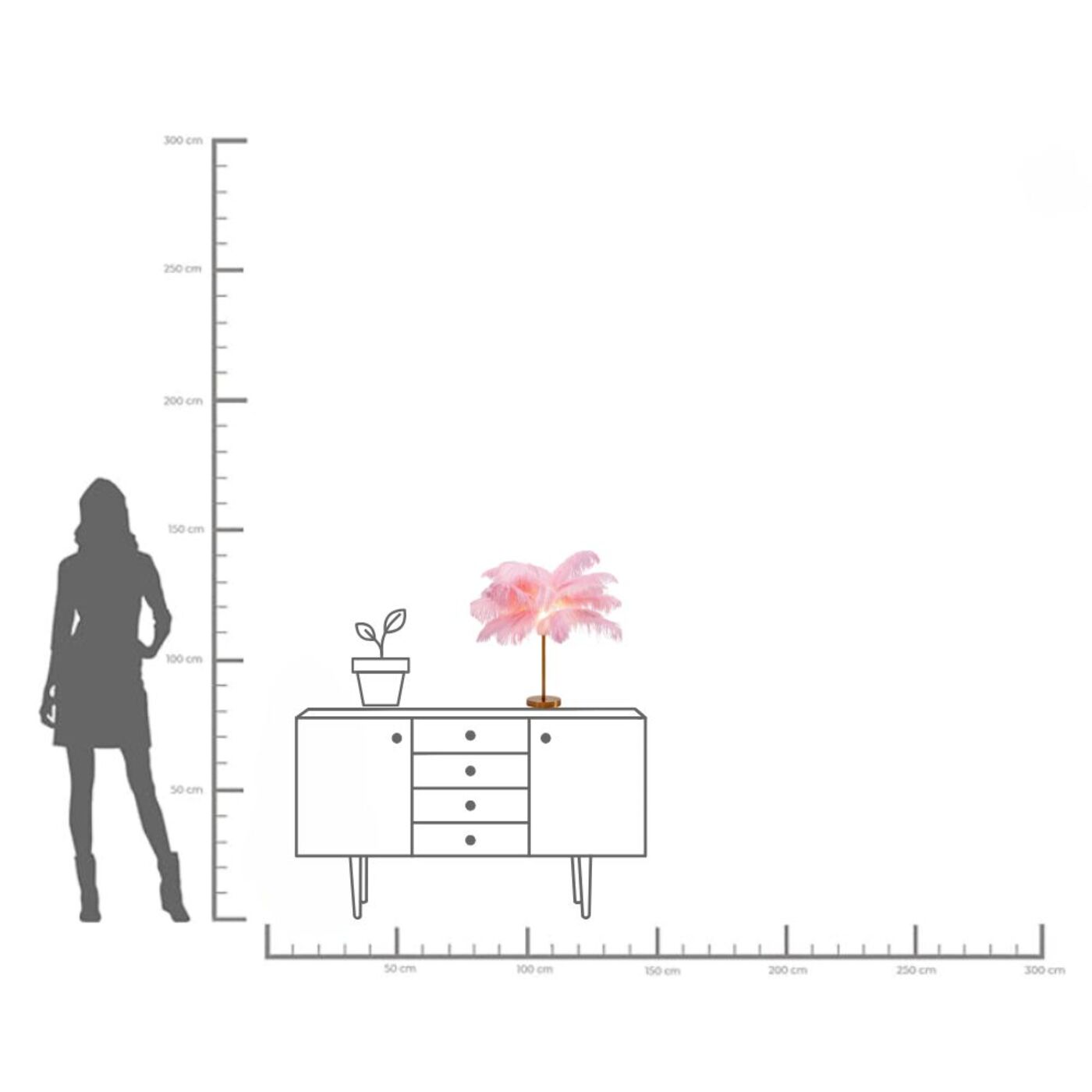 Светильник настольный Feather Palm Pink ракурс 7