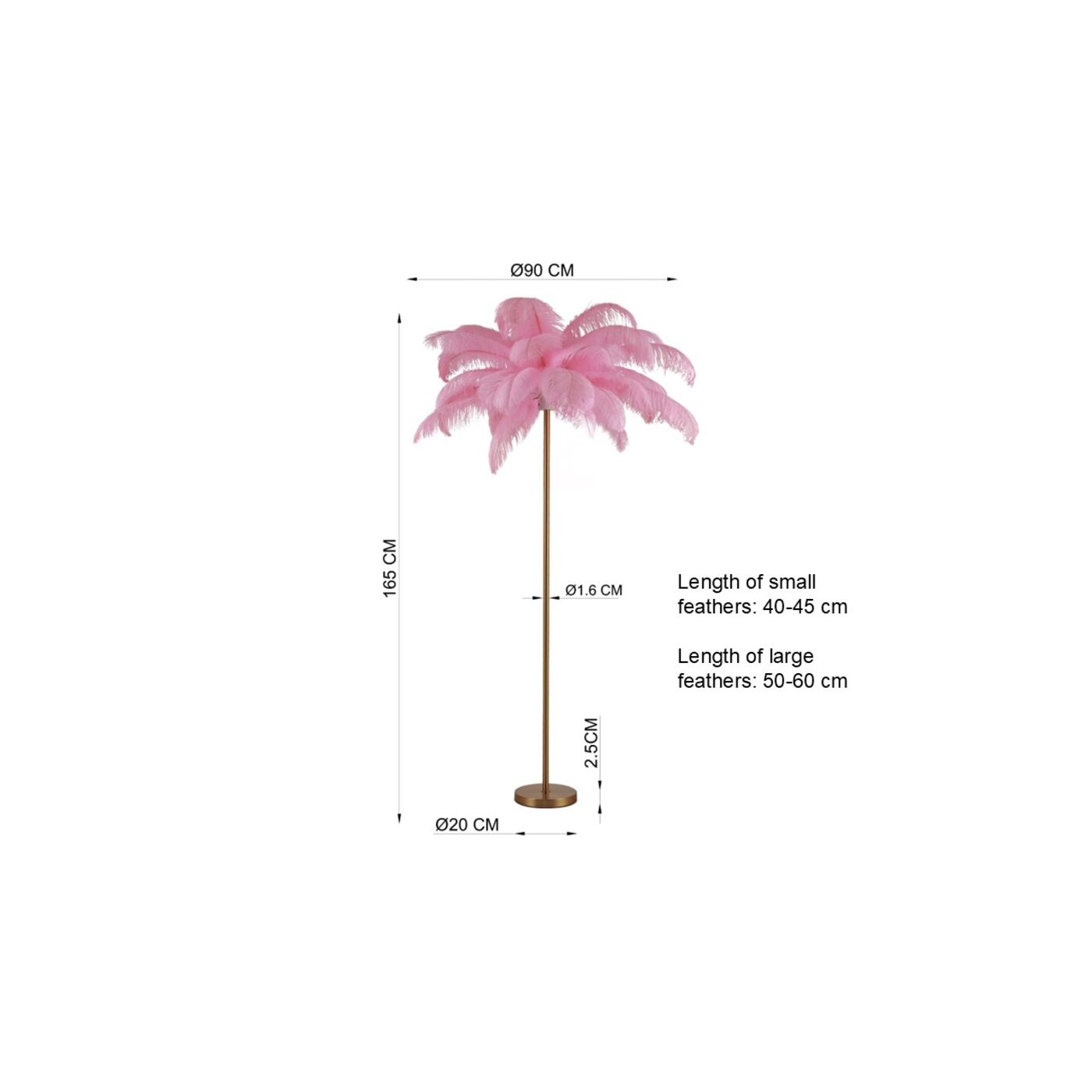 Светильник настольный Feather Palm Pink ракурс 5