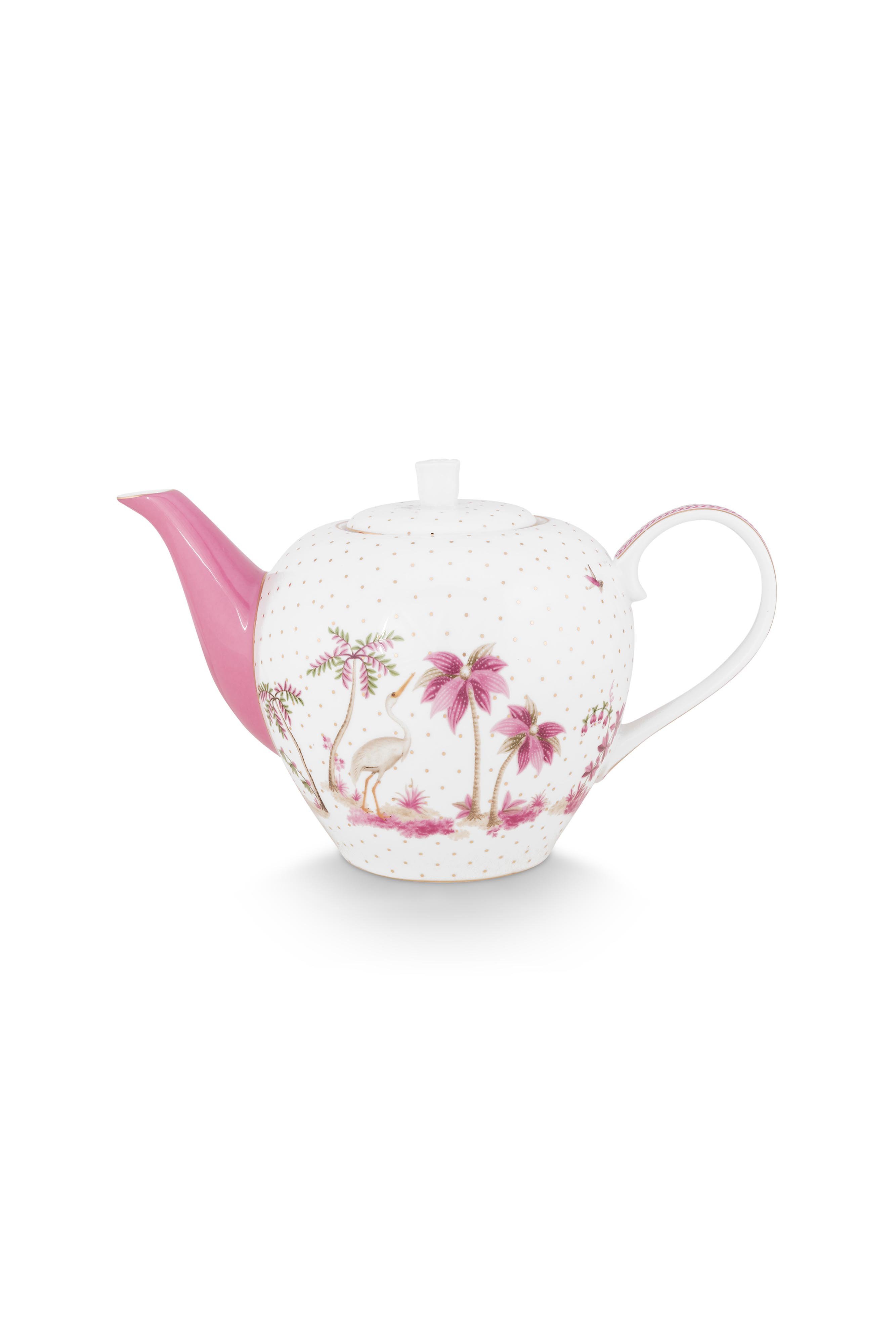 Чайник заварочный большой Jolie Dots Gold Pink ракурс 2