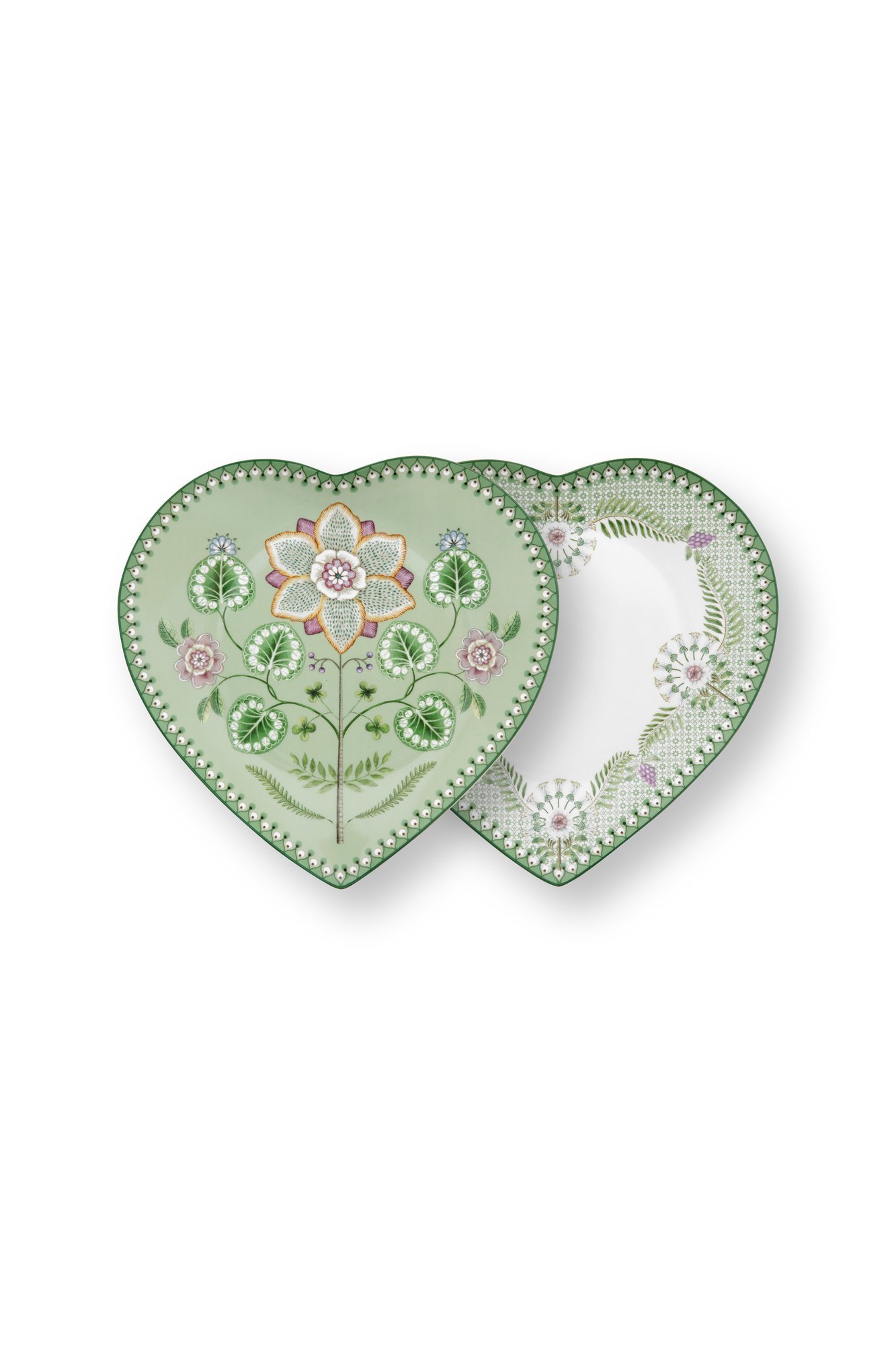 Набор тарелок в форме сердца (2 шт.) Lily&Lotus Light Green ракурс 3