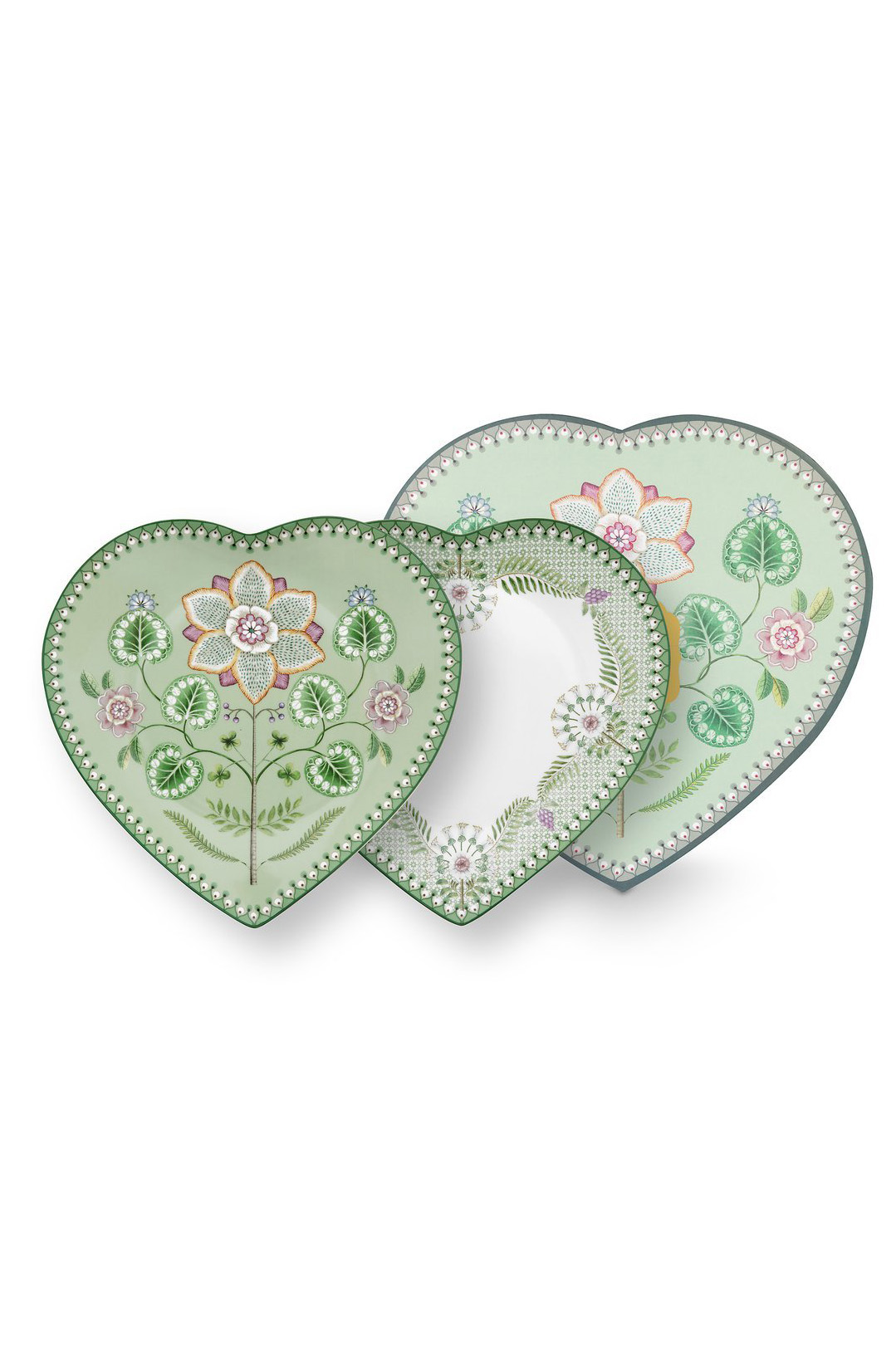 Набор тарелок в форме сердца (2 шт.) Lily&Lotus Light Green ракурс 2