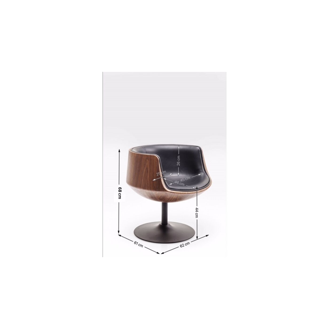 Кресло вращающееся Club Walnut ракурс 7