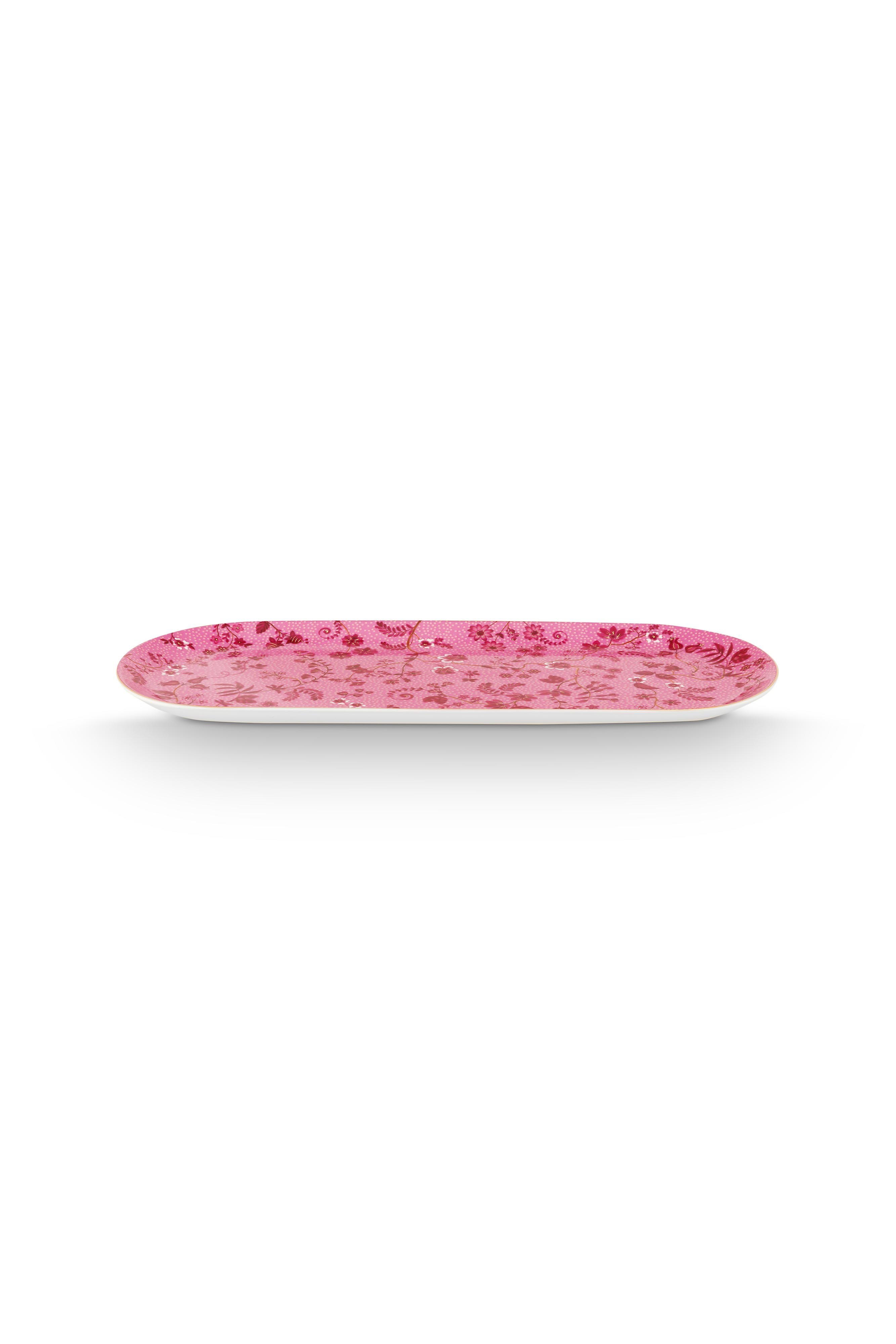 Блюдо для торта овальное Jolie Flowes Pink 33 ракурс 3