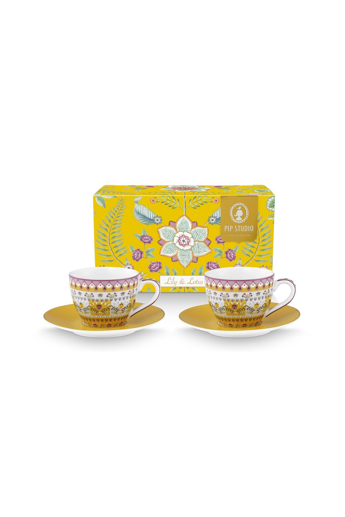 Набор чашек для эспрессо с блюдцами (4 пр.) Lily&Lotus Yellow ракурс 2