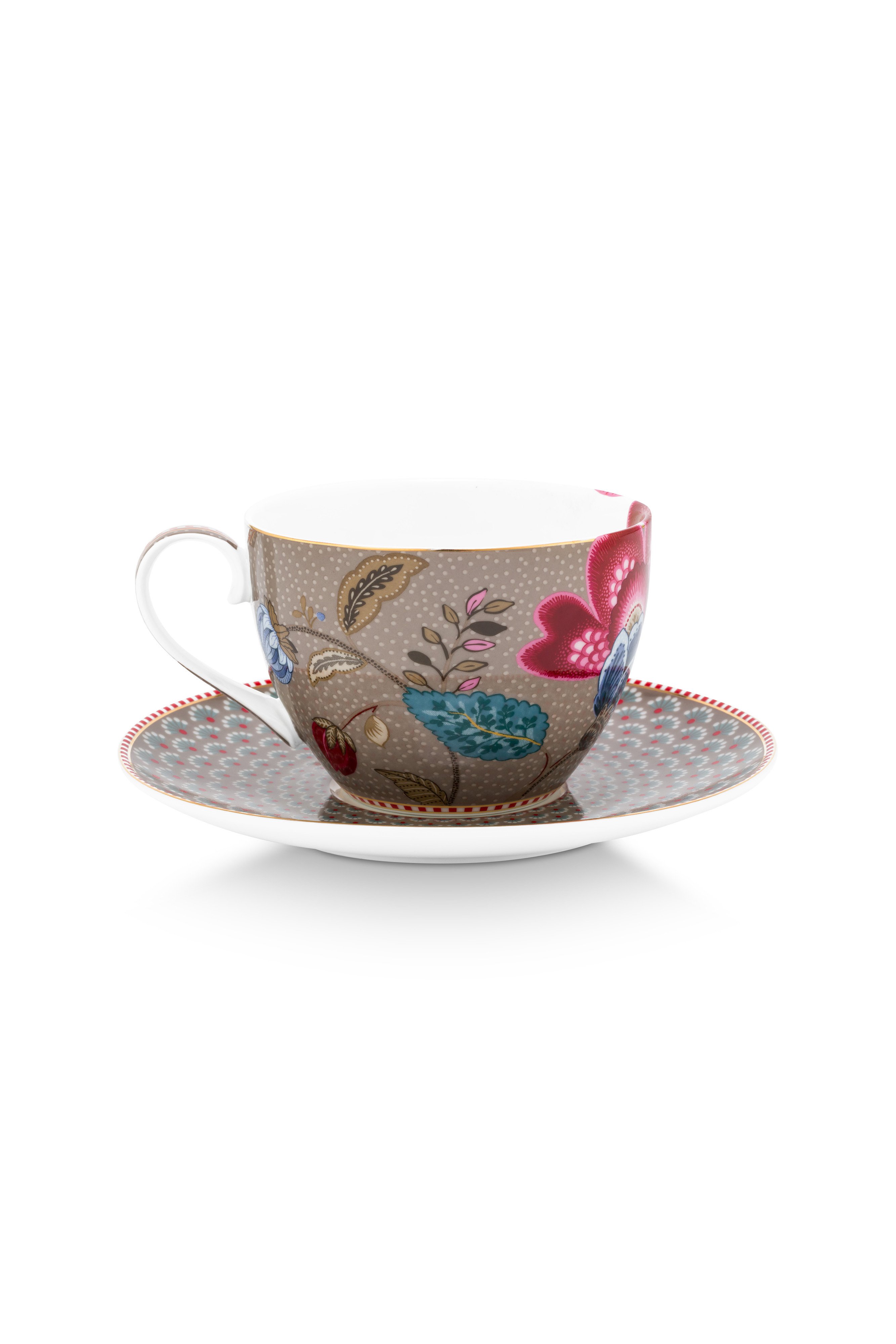 Набор чашек с блюдцами (4 пр.) Blooming Tales Fantasy Khaki ракурс 5