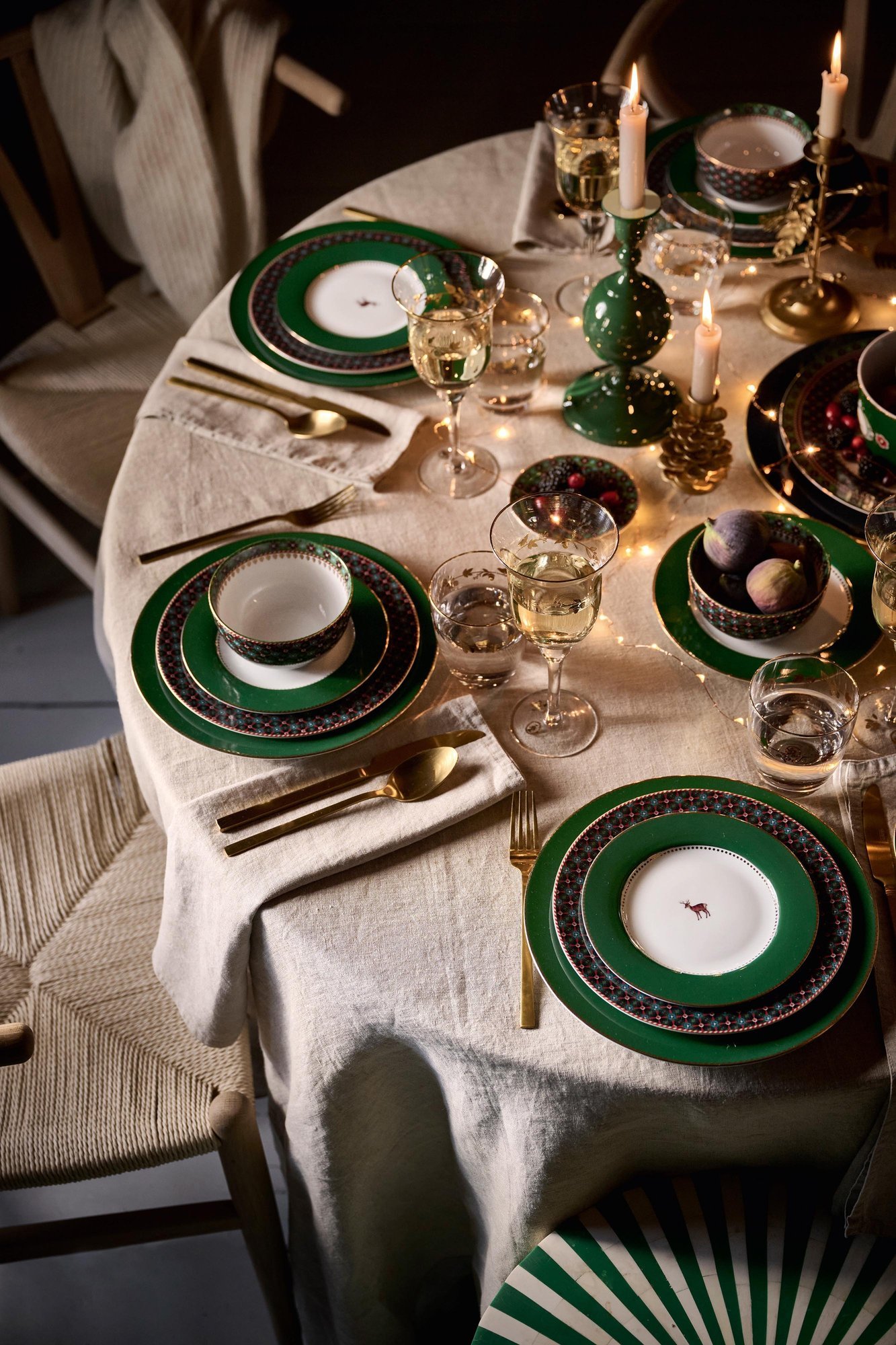 Набор кружек маленьких (2 шт.) Love Birds Medallion Deer Dark Green, 190 мл