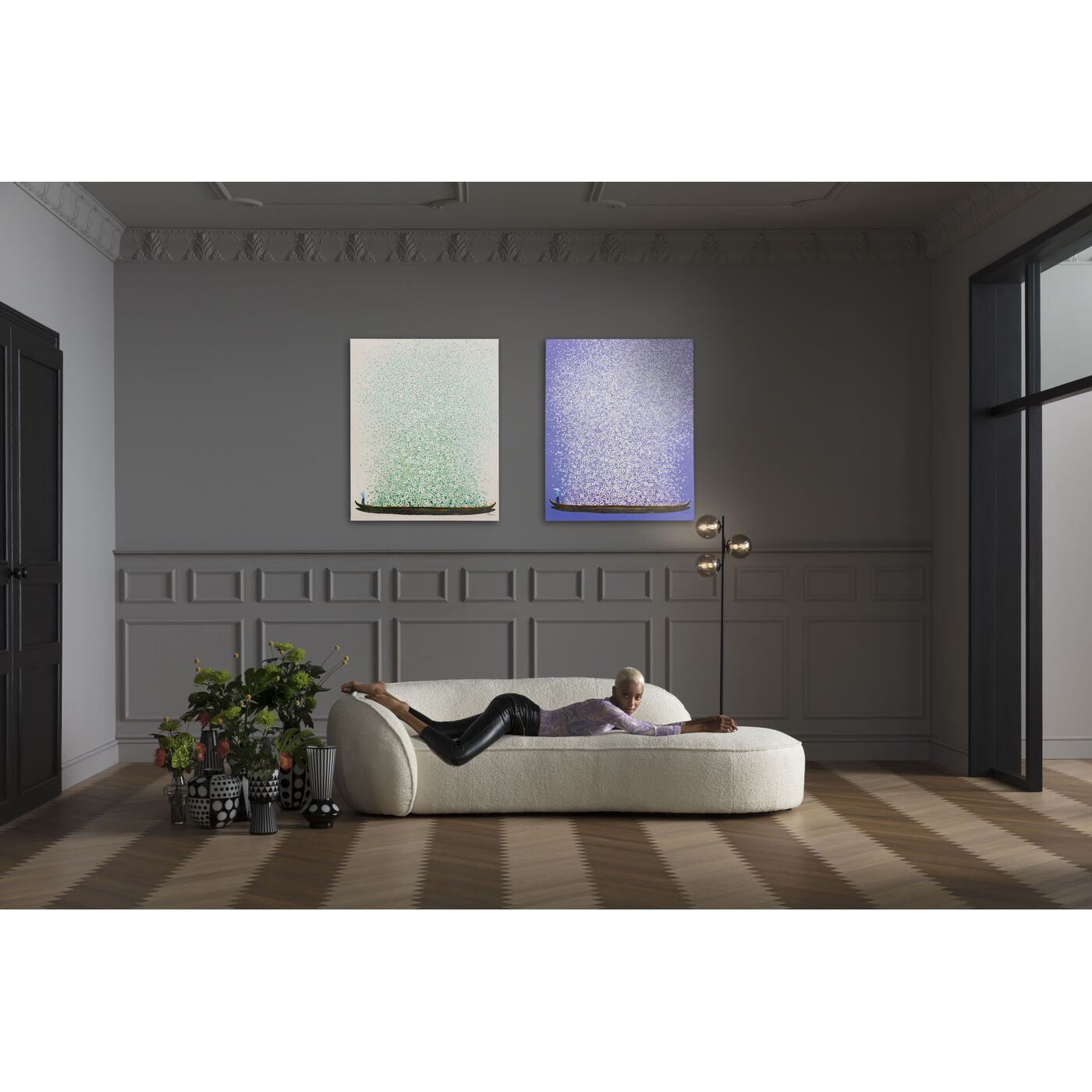 Картина на холсте Flower Boat Beige Green ракурс 7