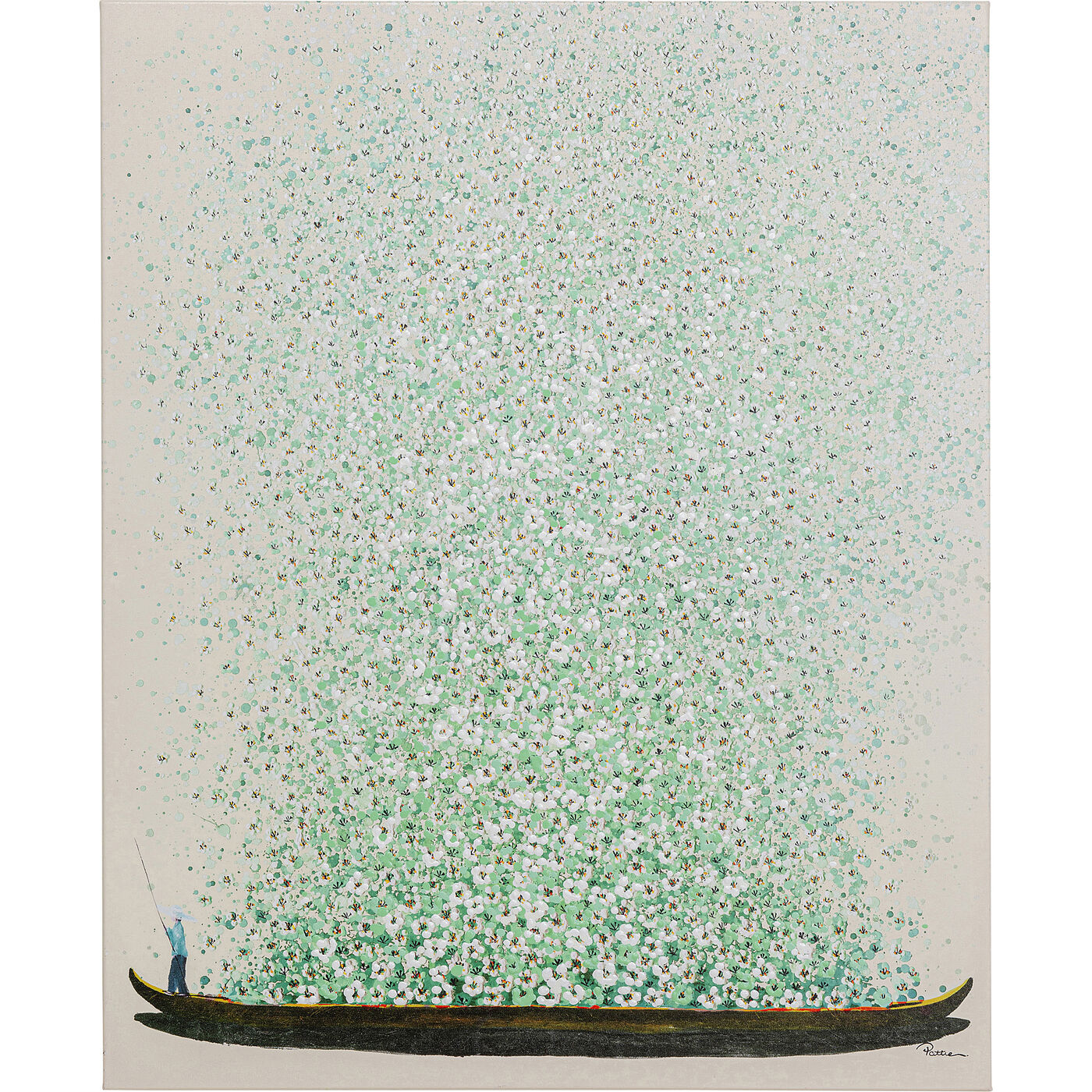Картина на холсте Flower Boat Beige Green, 80x100 см