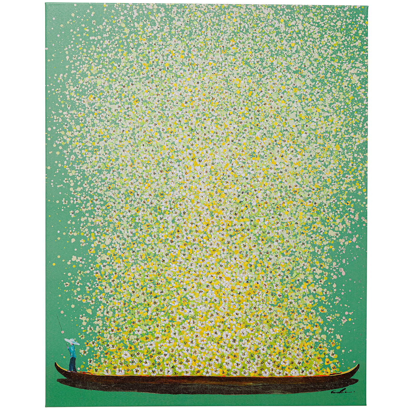 Картина на холсте Flower Boat Purple White, 80x100 см