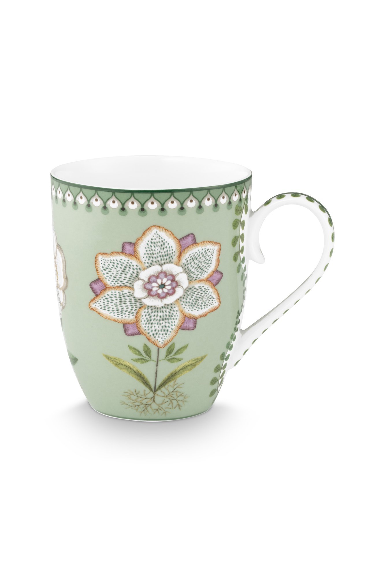 Набор предметов для чаепития Lily&Lotus Light Green (кружка 365 мл, блюдце для чайных пакетиков, ситечко для чая) ракурс 4