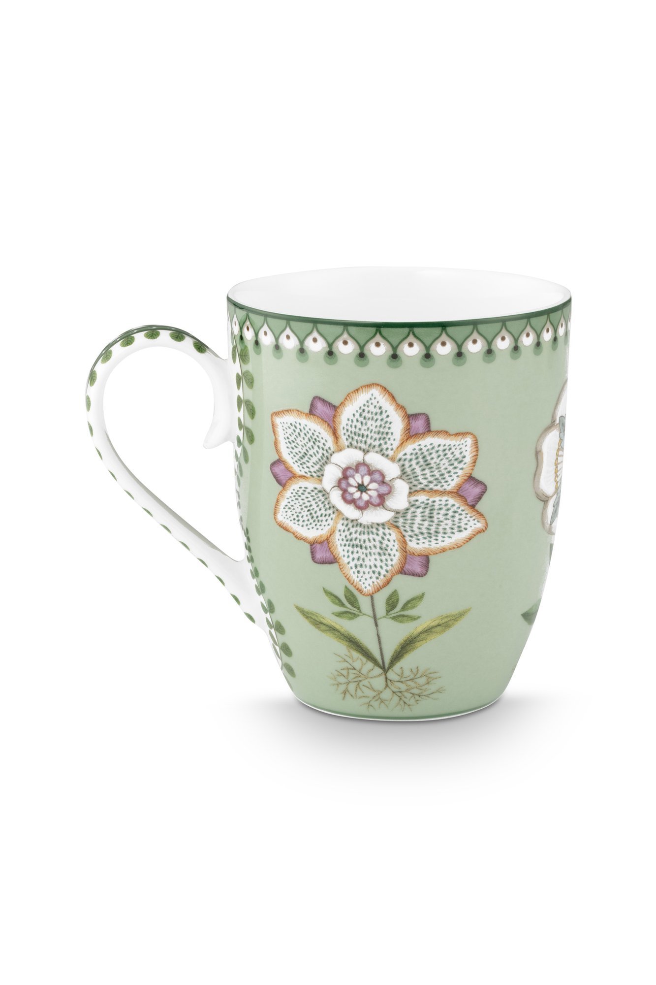 Набор предметов для чаепития Lily&Lotus Light Green (кружка 365 мл, блюдце для чайных пакетиков, ситечко для чая) ракурс 5