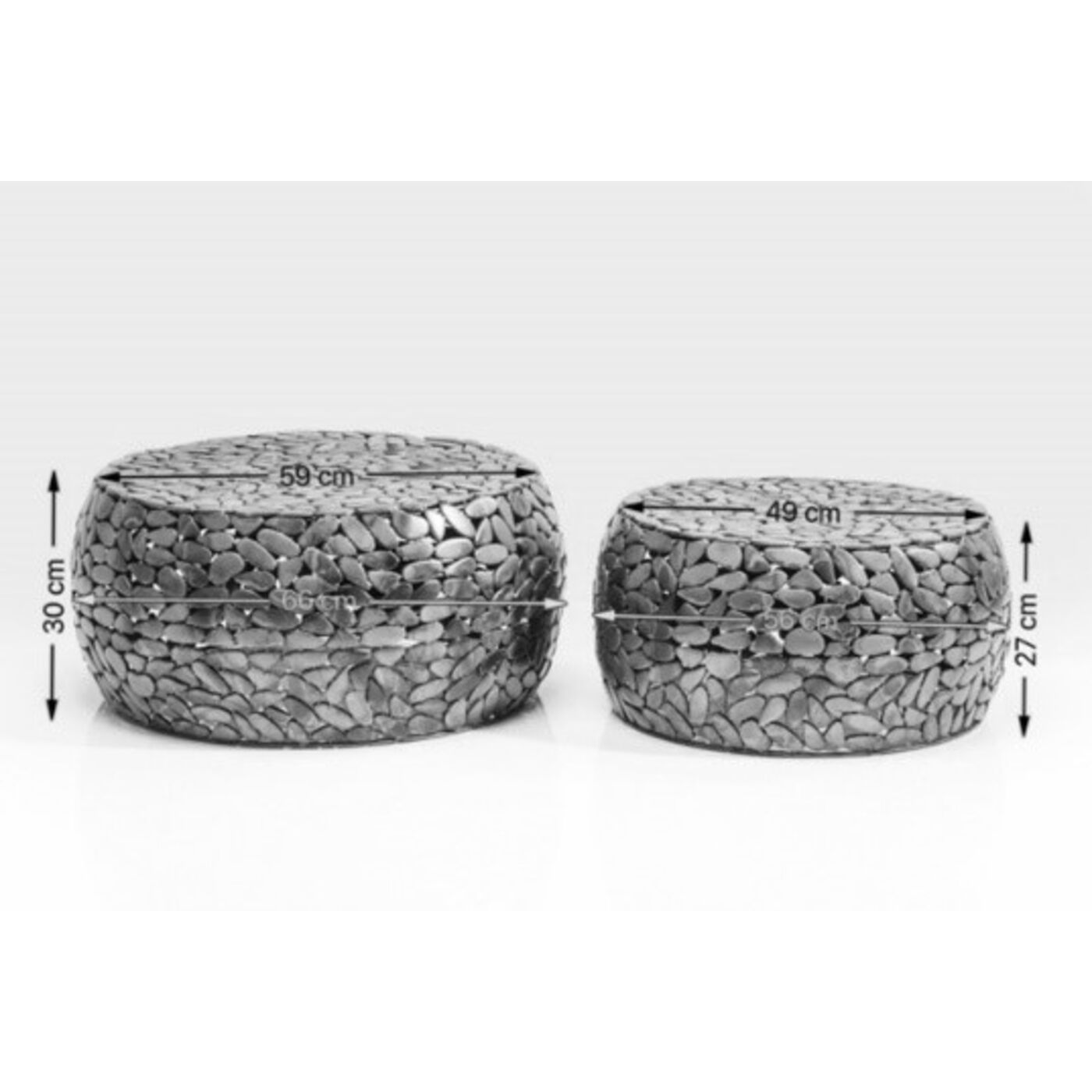 Стол кофейный Pebbles Deluxe Silver (2 шт.) ракурс 4