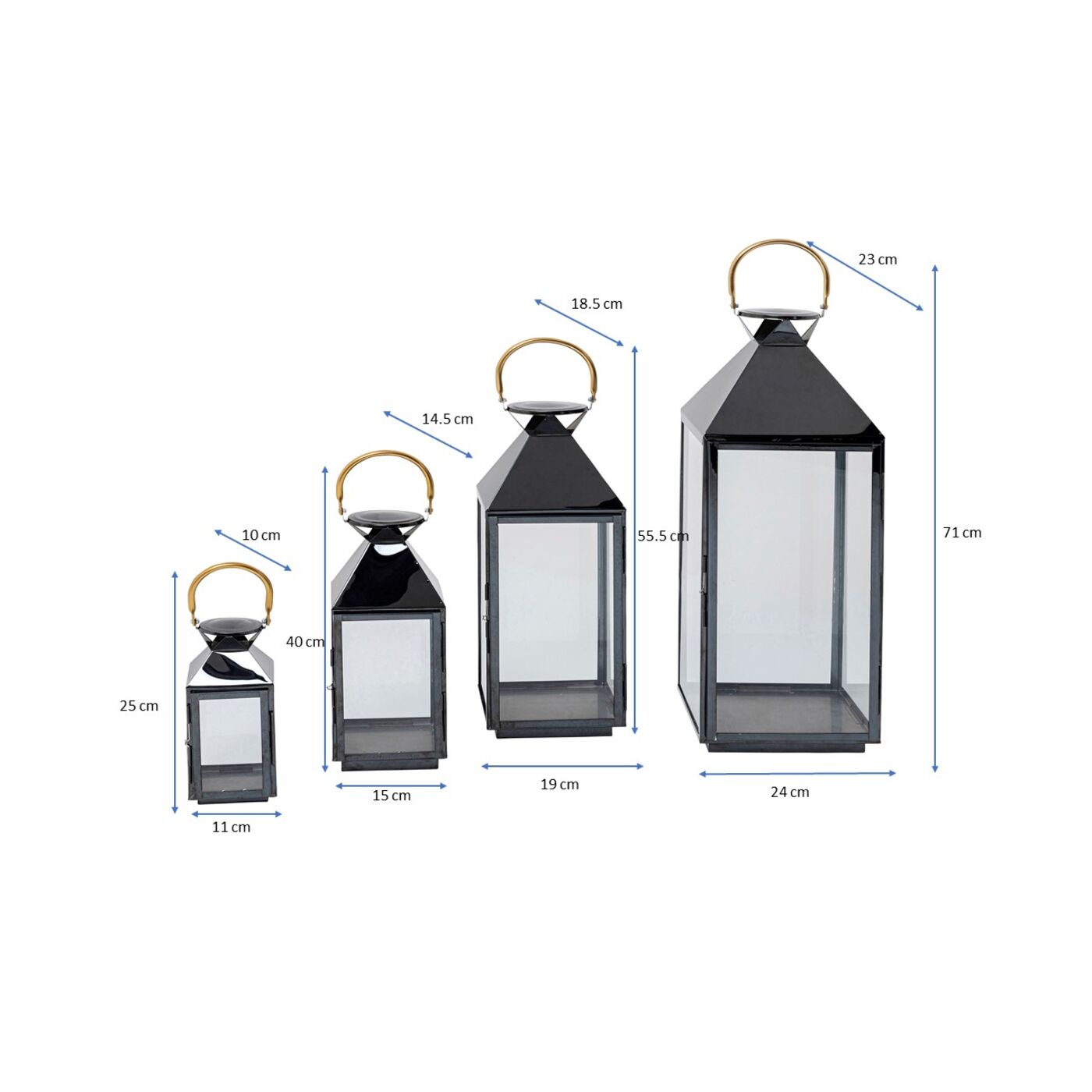 Фонарь Giardino Black Gold (4 шт.) ракурс 5