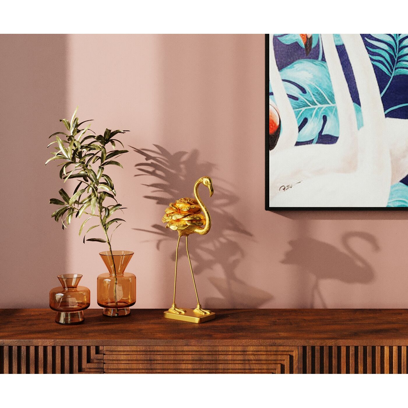 Фигура декоративная Rose Flamingo Gold ракурс 9