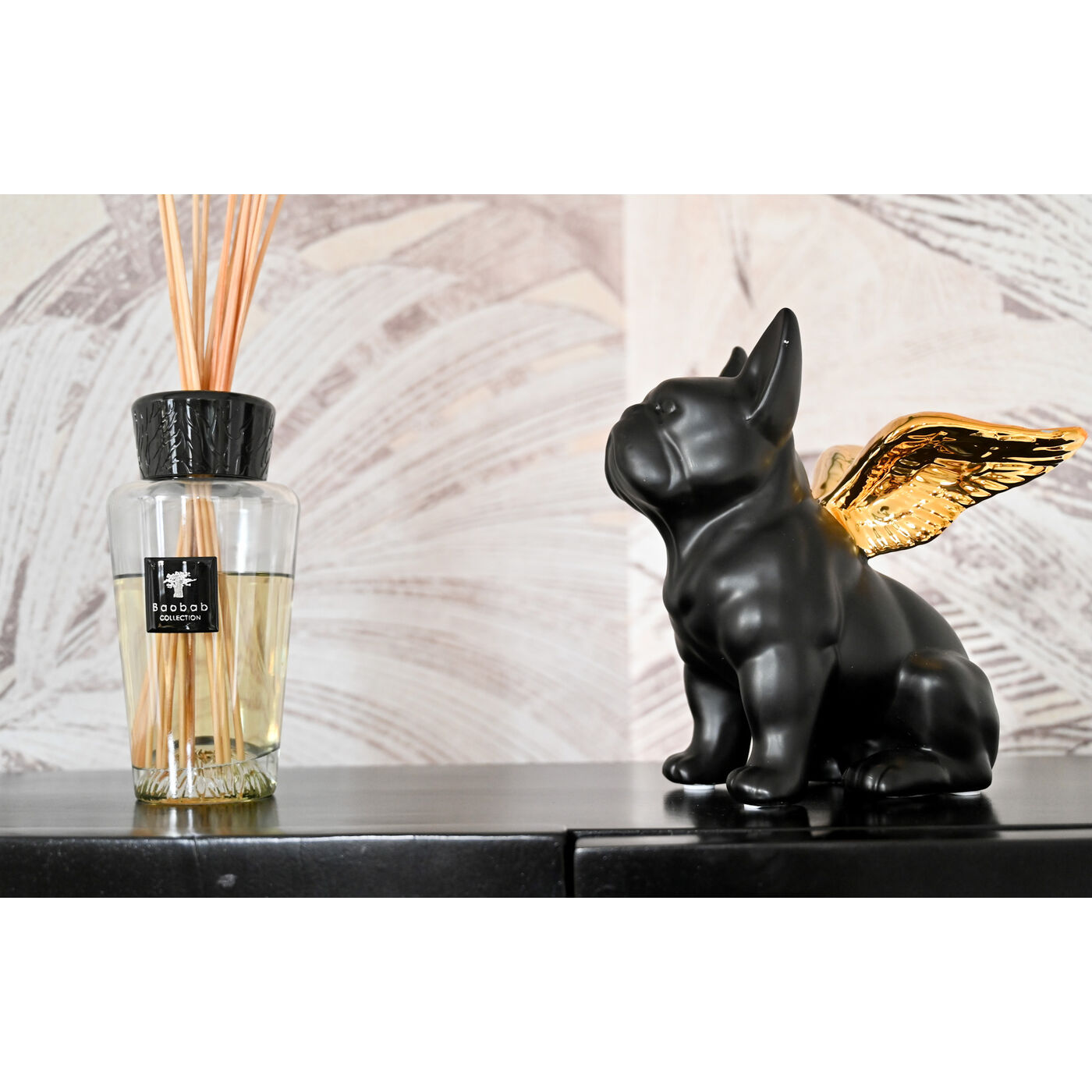 Фигура декоративная Sitting Angel Dog Gold-Black ракурс 7