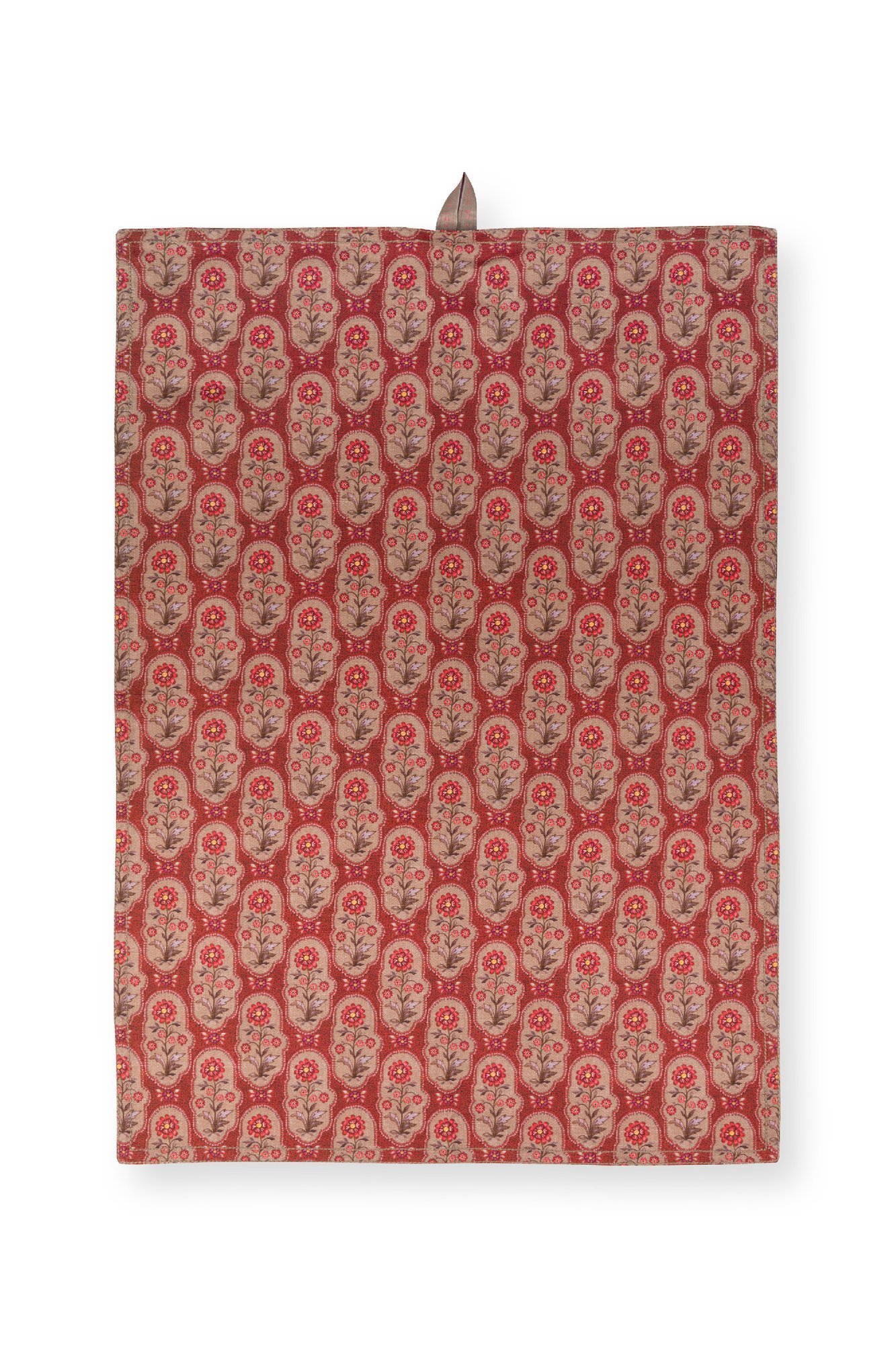 Набор полотенец кухонных (2 шт.) Blooming Tales Bustani-Pashmina Dark Red ракурс 5