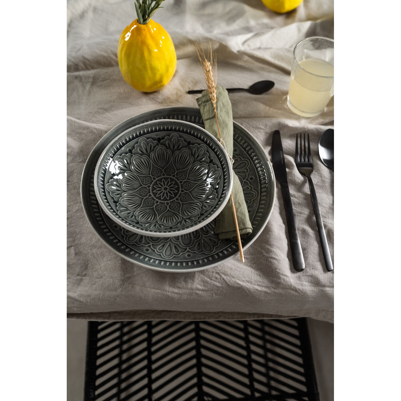 Тарелка Sicilia Mandala Grey ракурс 6