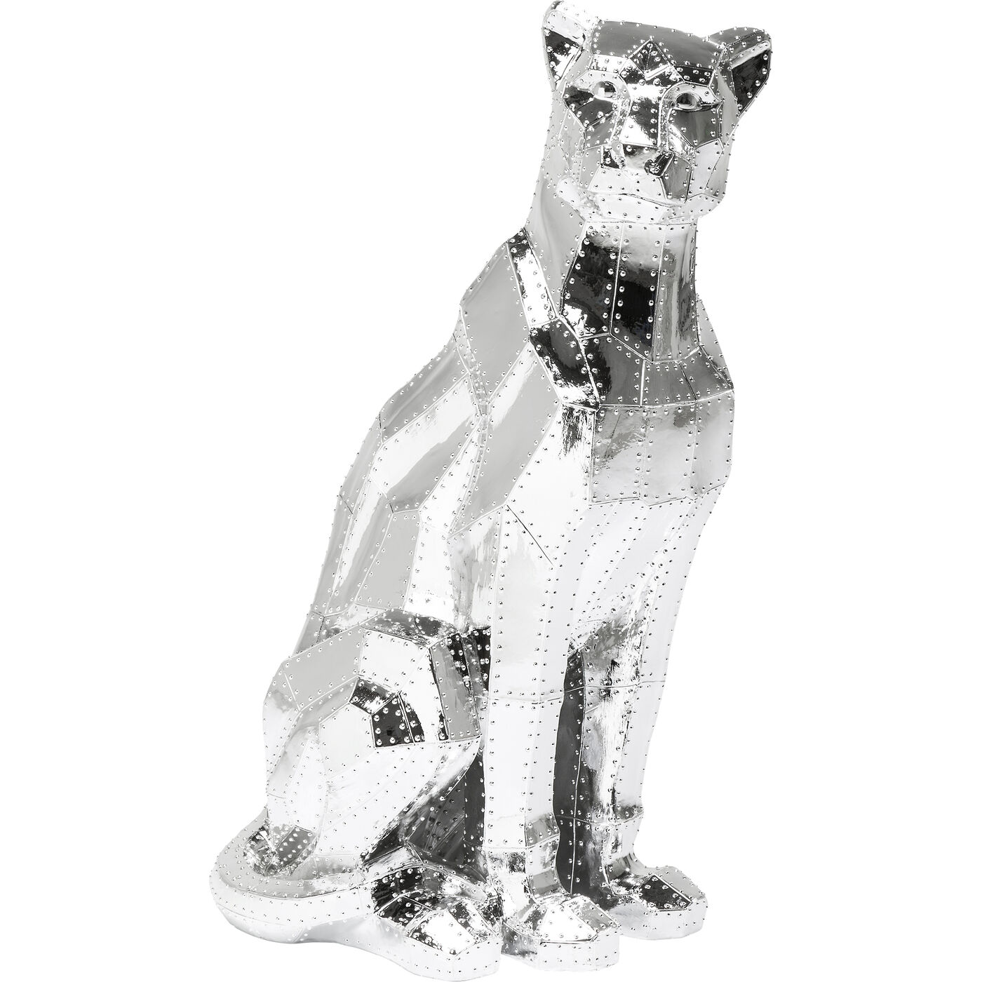 Фигура декоративная Sitting Cat Rivet Chrome ракурс 2