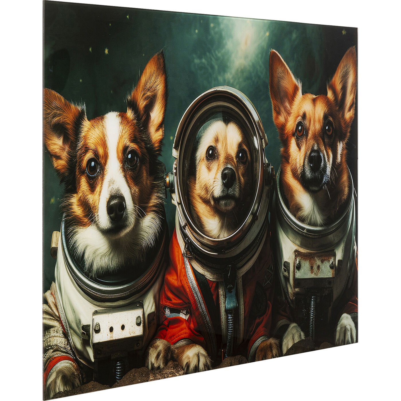 Картина стеклянная Astronauts Dogs ракурс 5