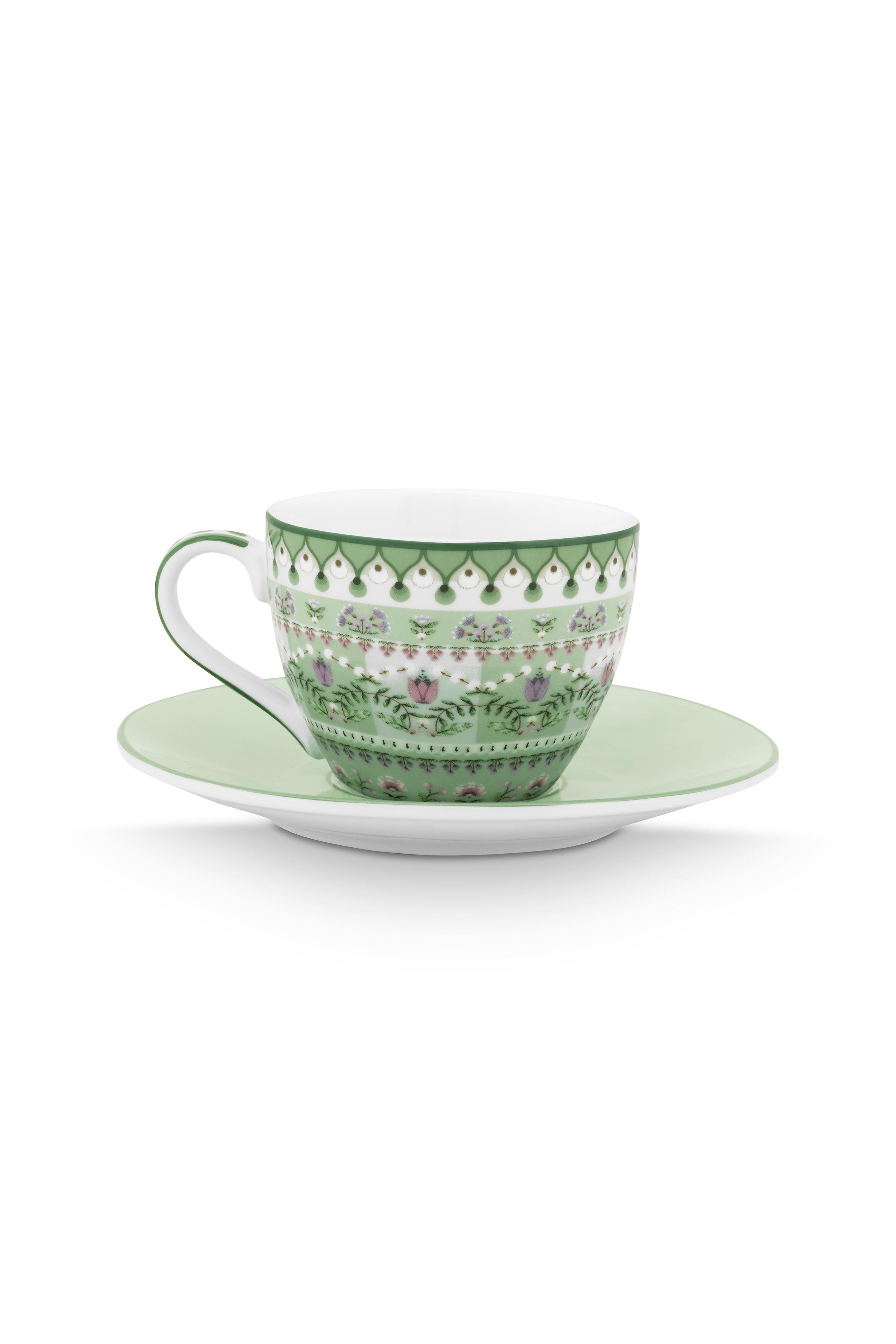 Набор чашек для эспрессо с блюдцами (4 пр.) Lily&Lotus Light Green ракурс 4