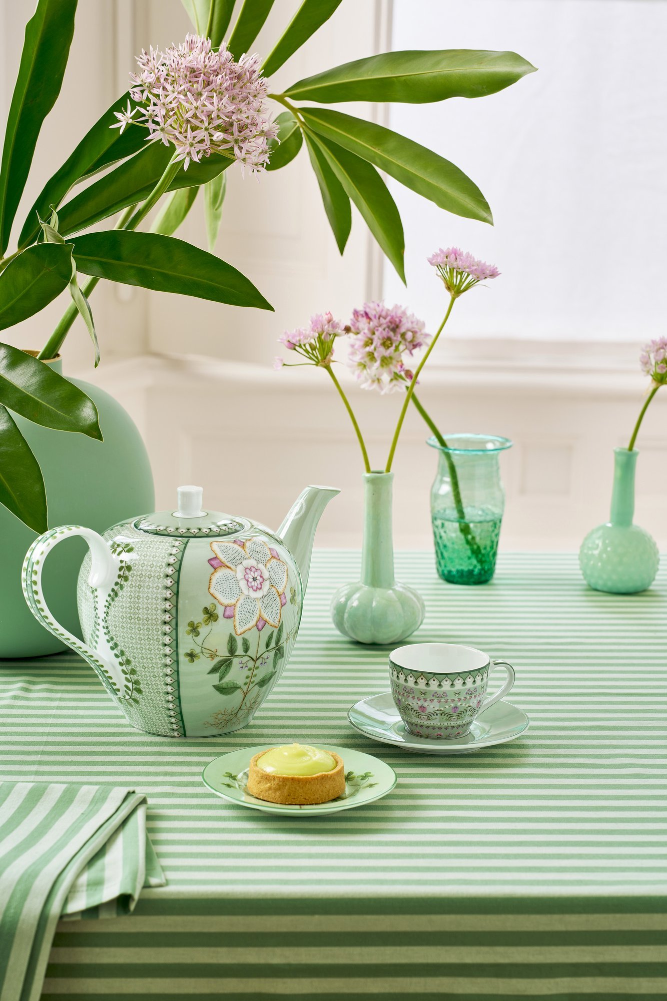 Набор чашек для эспрессо с блюдцами (4 пр.) Lily&Lotus Light Green, 120 мл
