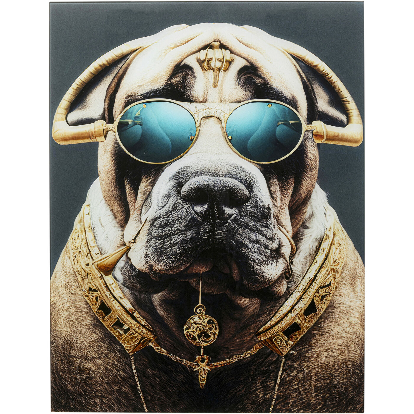 Картина стеклянная Fashion Dog, 60x80 см
