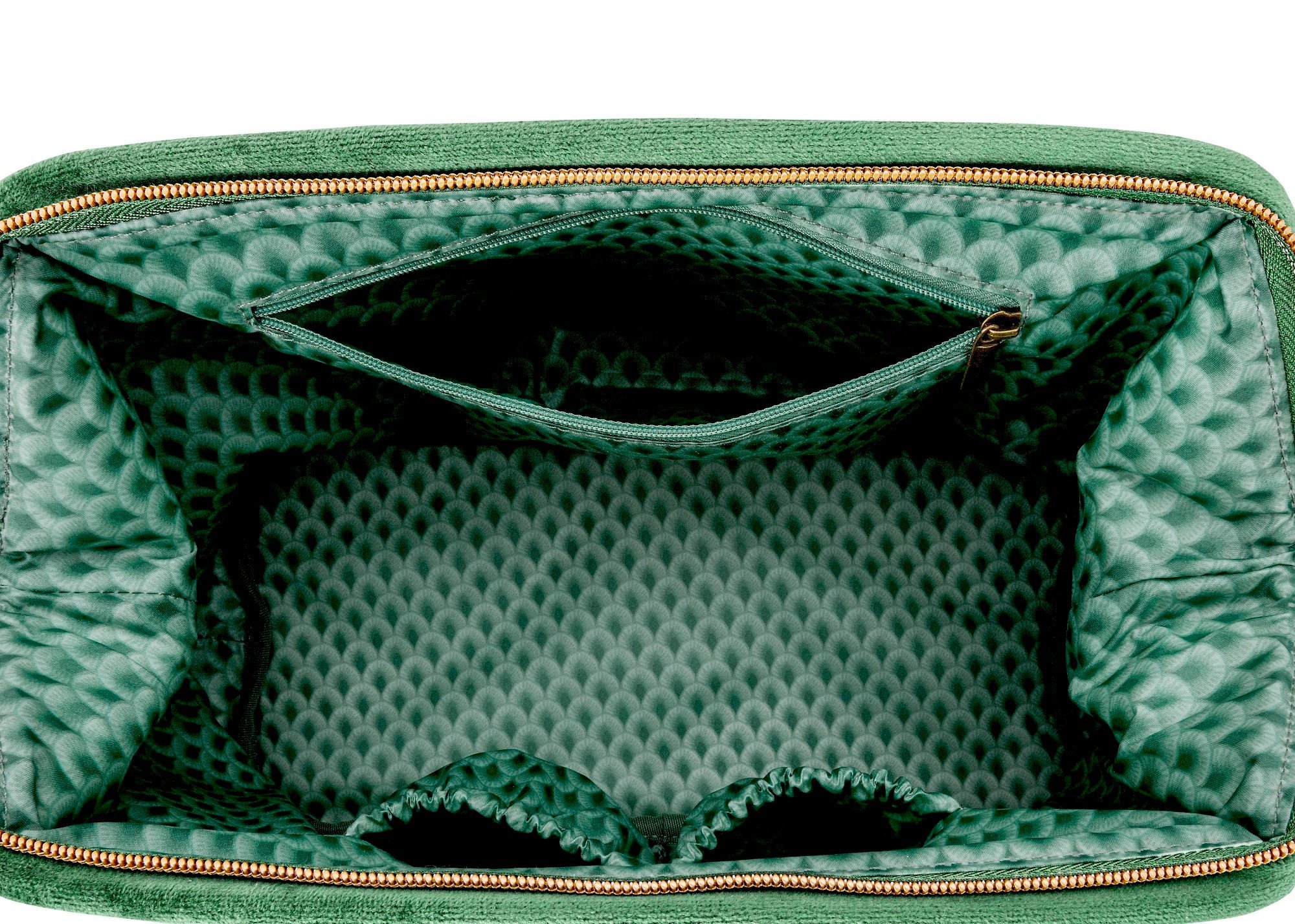 Косметичка XL Velvet Quilted Days Green, 30х20,7х13,8 см