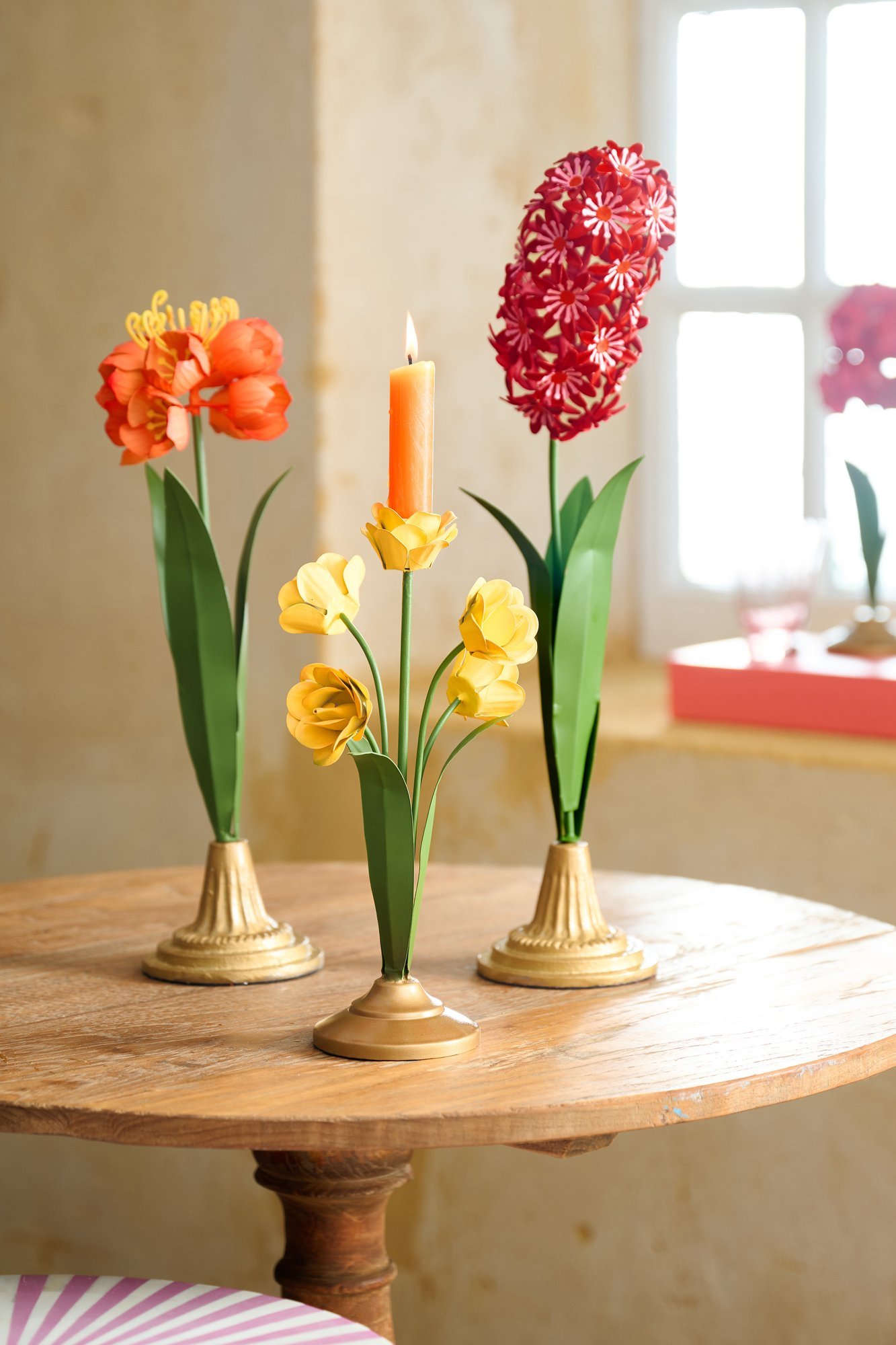 Подсвечник Metal Flower Orange ракурс 5
