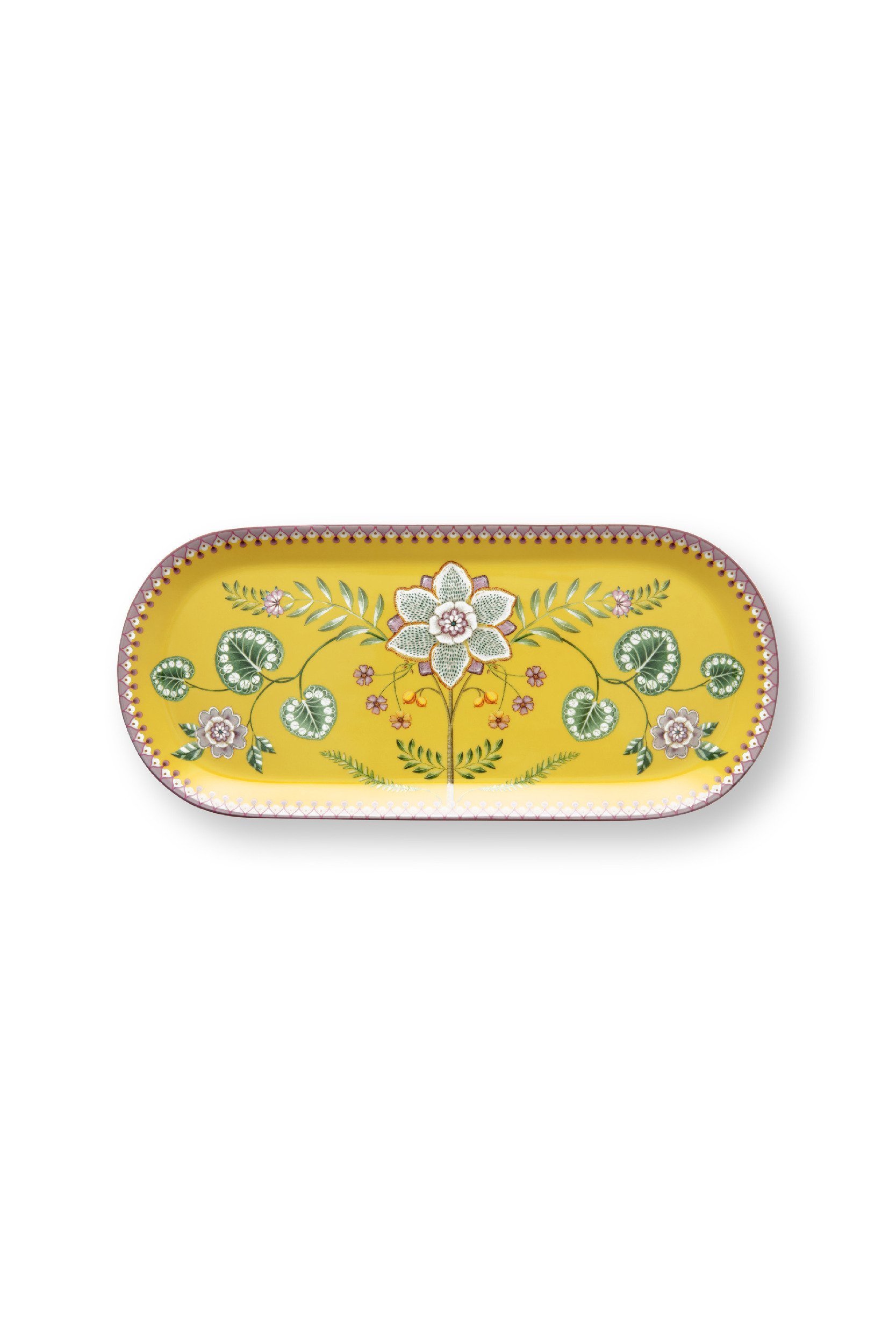 Блюдо для торта овальное Lily&Lotus Yellow ракурс 2