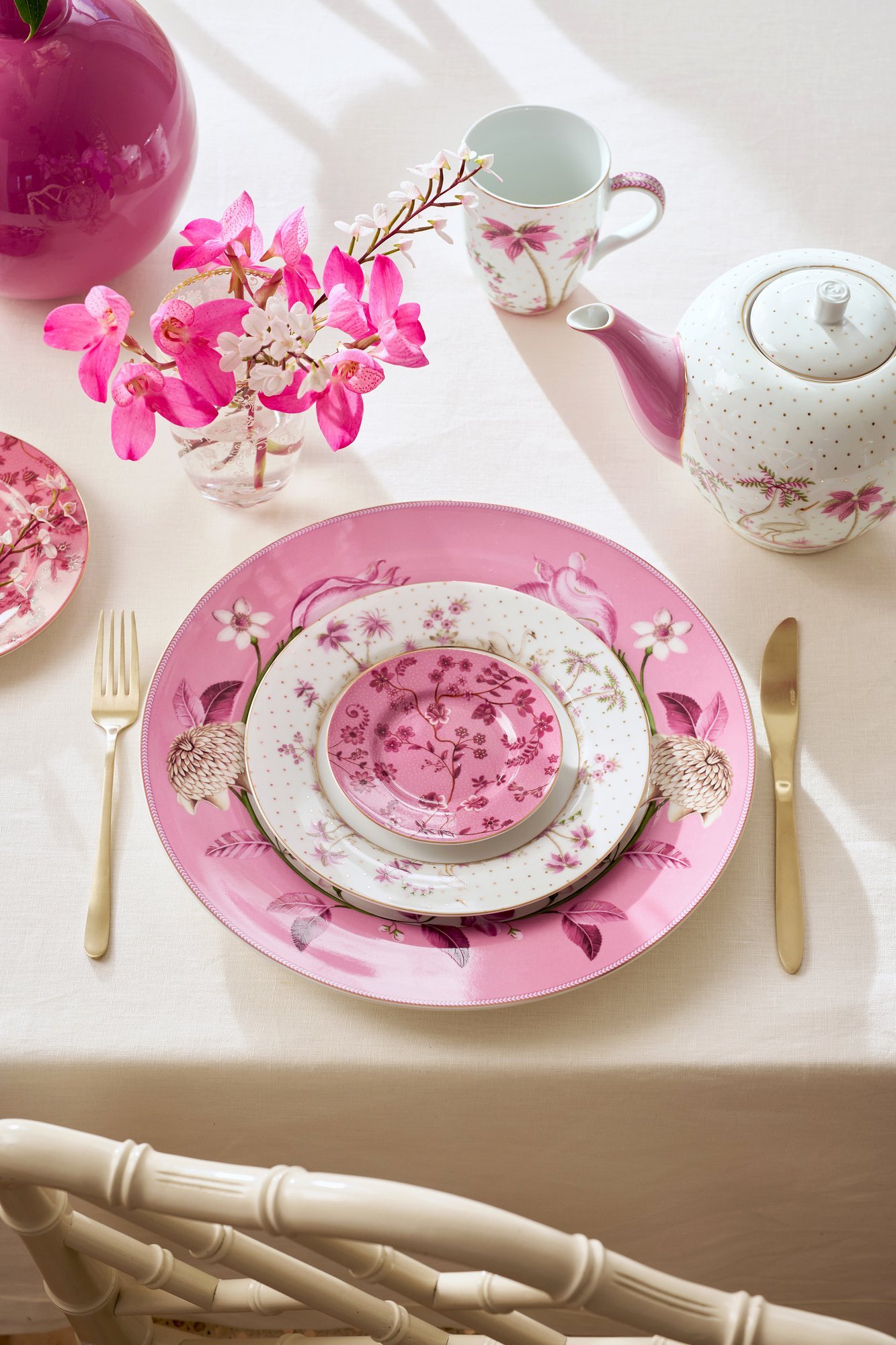 Набор блюдец (2 шт.) Jolie Flowers Pink, Ø12 см