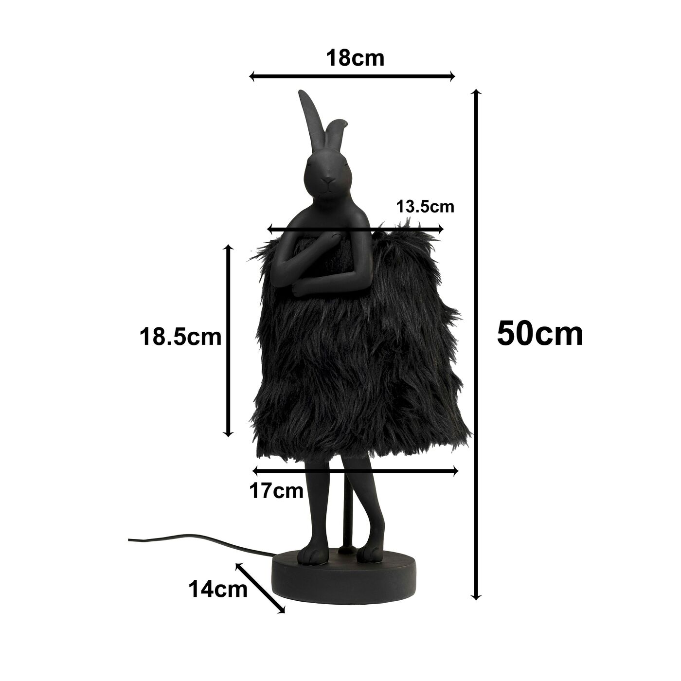 Светильник настольный Animal Rabbit Fur Black-Gold ракурс 6