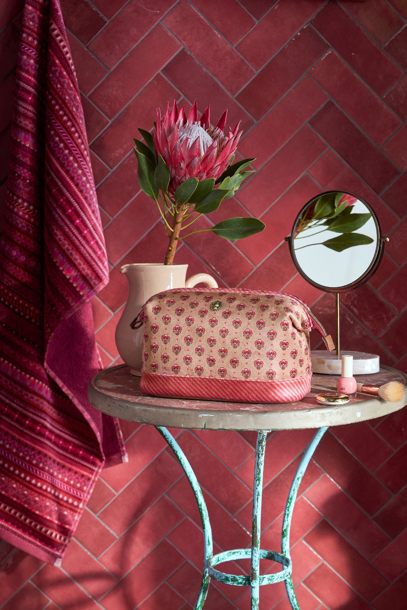 Косметичка большая Jaipur Flower Sand-Pink, 4 л ракурс 4