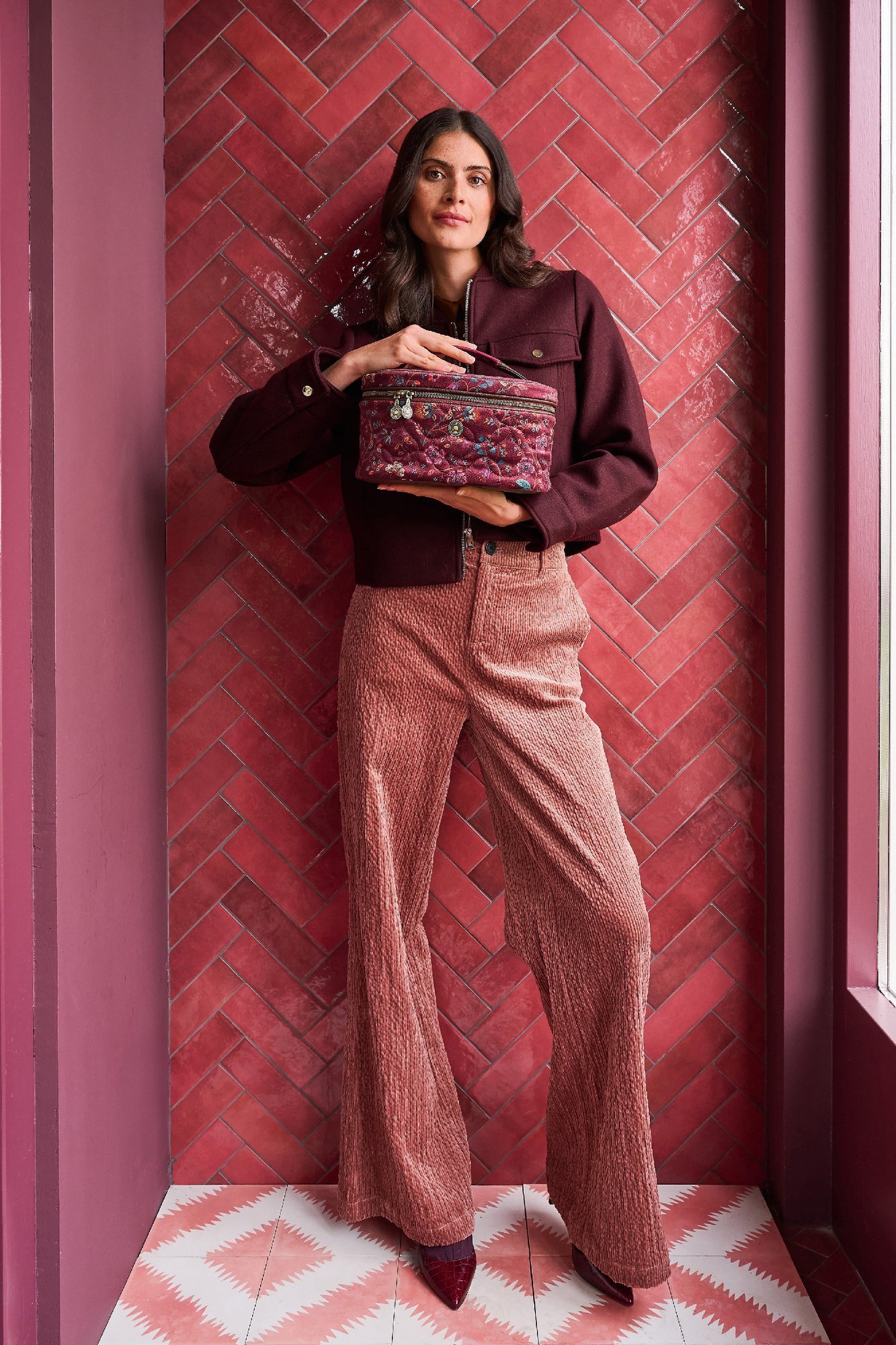 Косметичка бьюти-кейс Flora Bangelore Dark Pink, 5 л ракурс 4