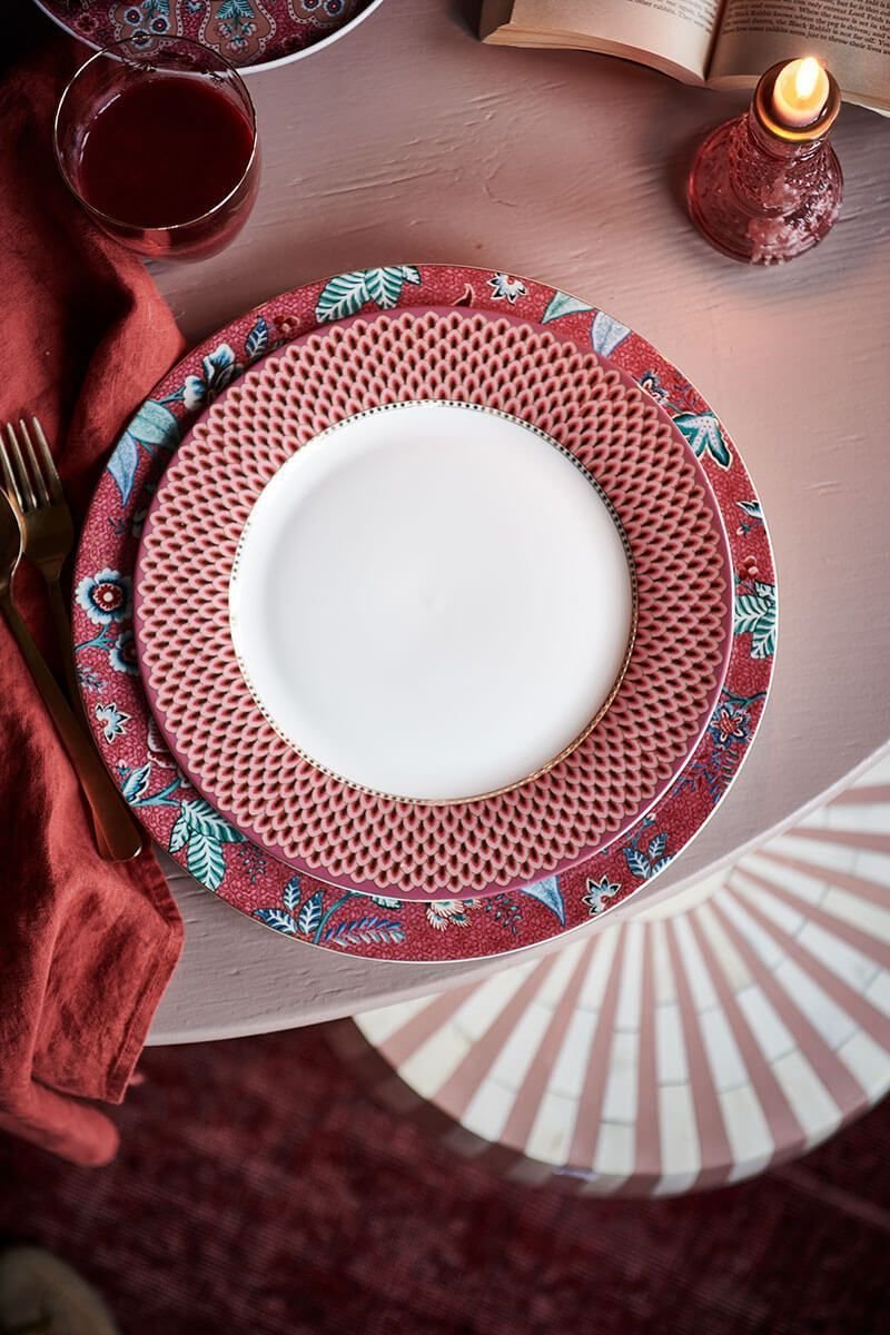 Набор тарелок (2 шт. по Ø26,5 см) Flower Festival Scallop Dark Pink