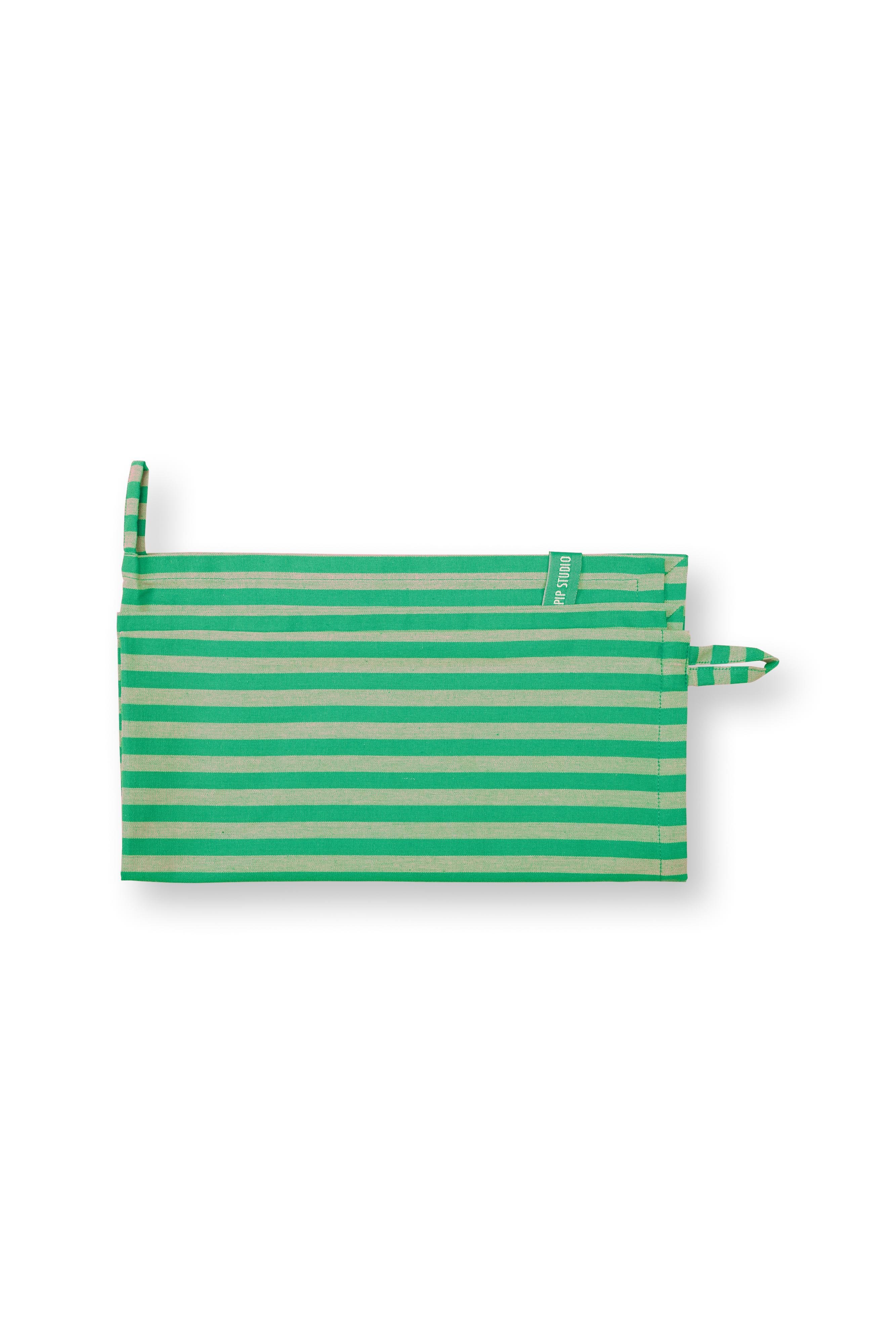 Набор полотенец кухонных (2 шт.) Stripes Green ракурс 7