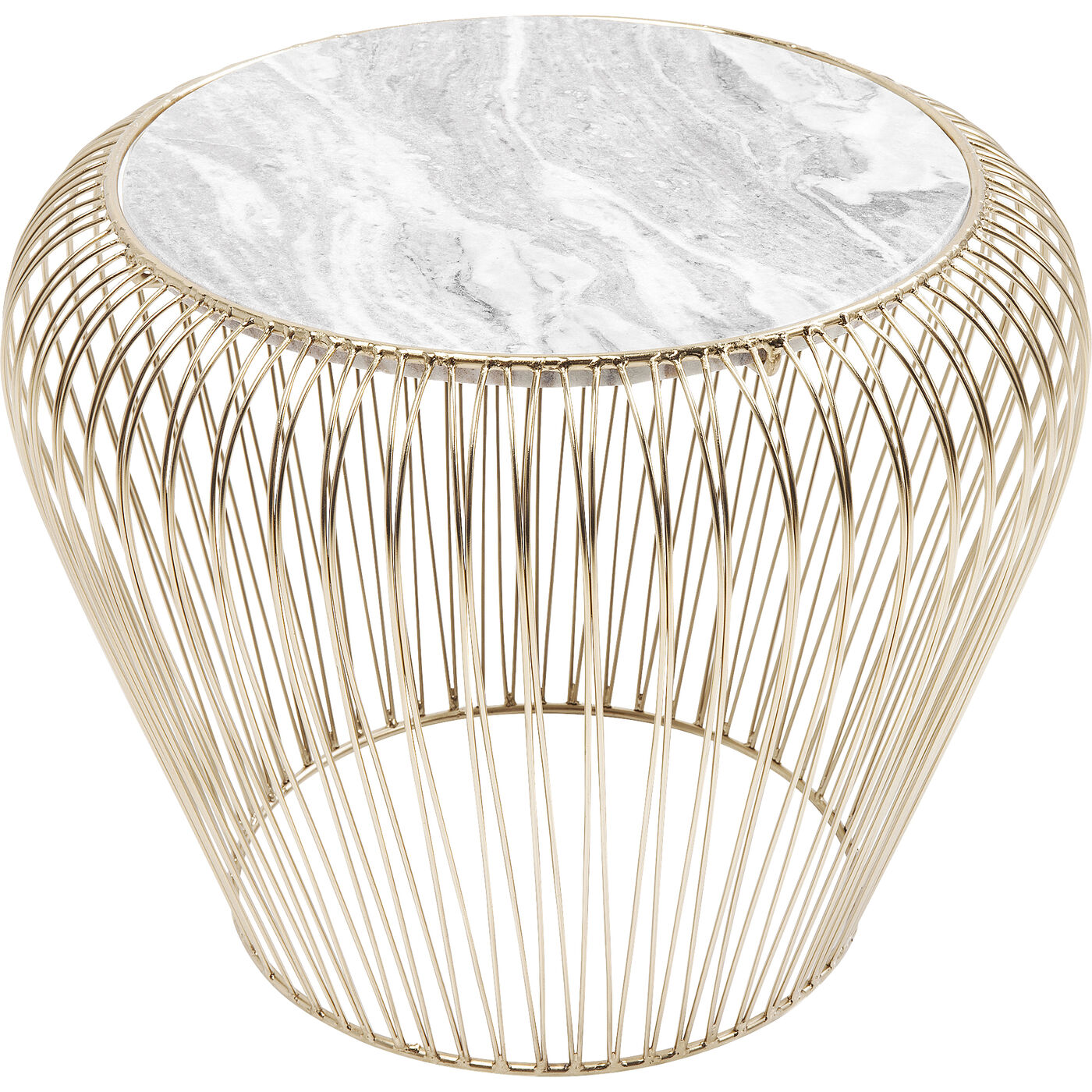 Стол приставной Beam Grey Marble Brass, Ø43 см