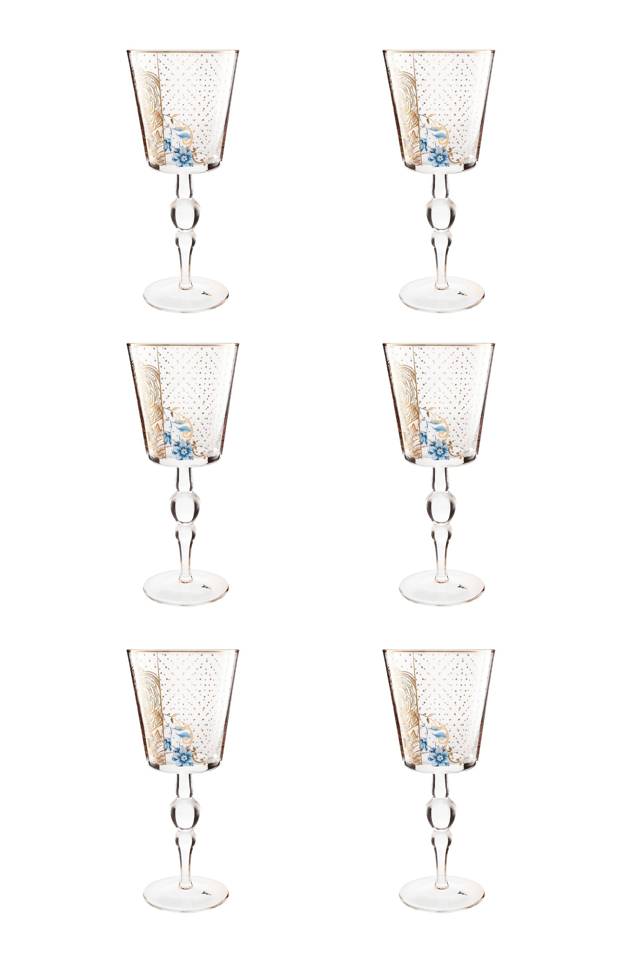 Набор бокалов для вина (6 шт.) Royal Golden Flower ракурс 2