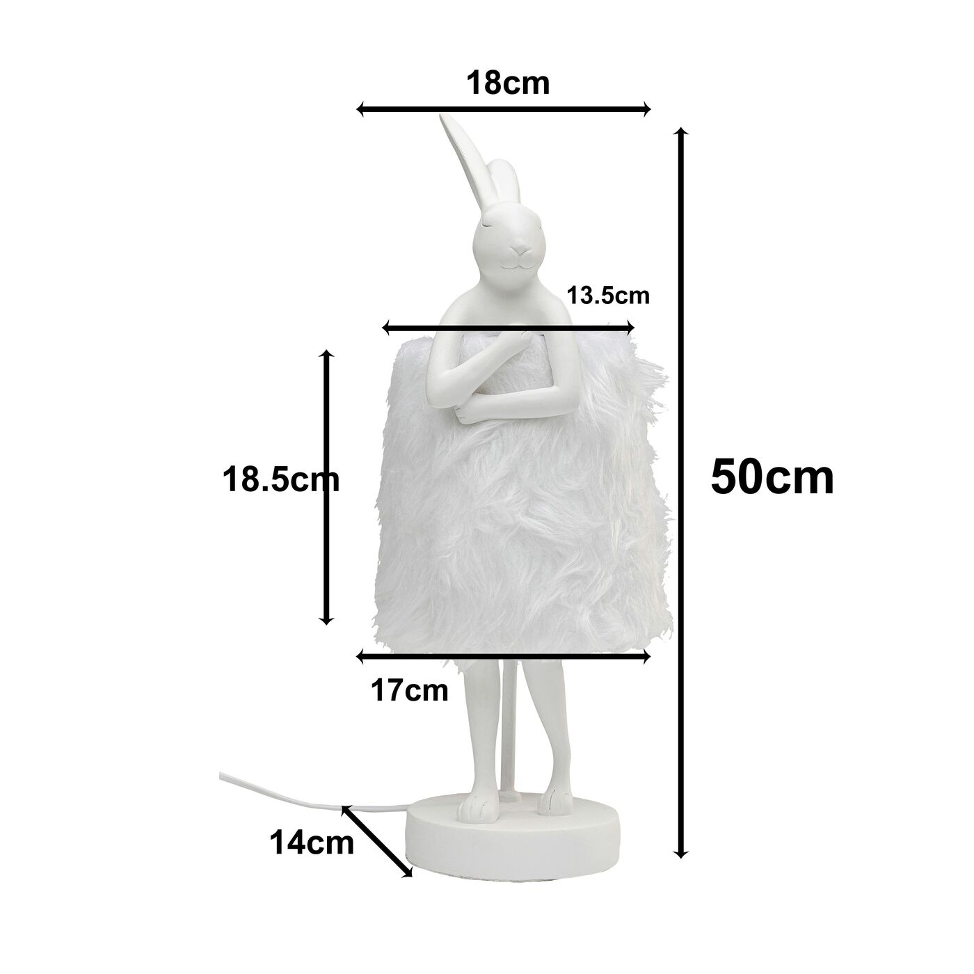 Светильник настольный Animal Rabbit Fur White-Silver ракурс 6