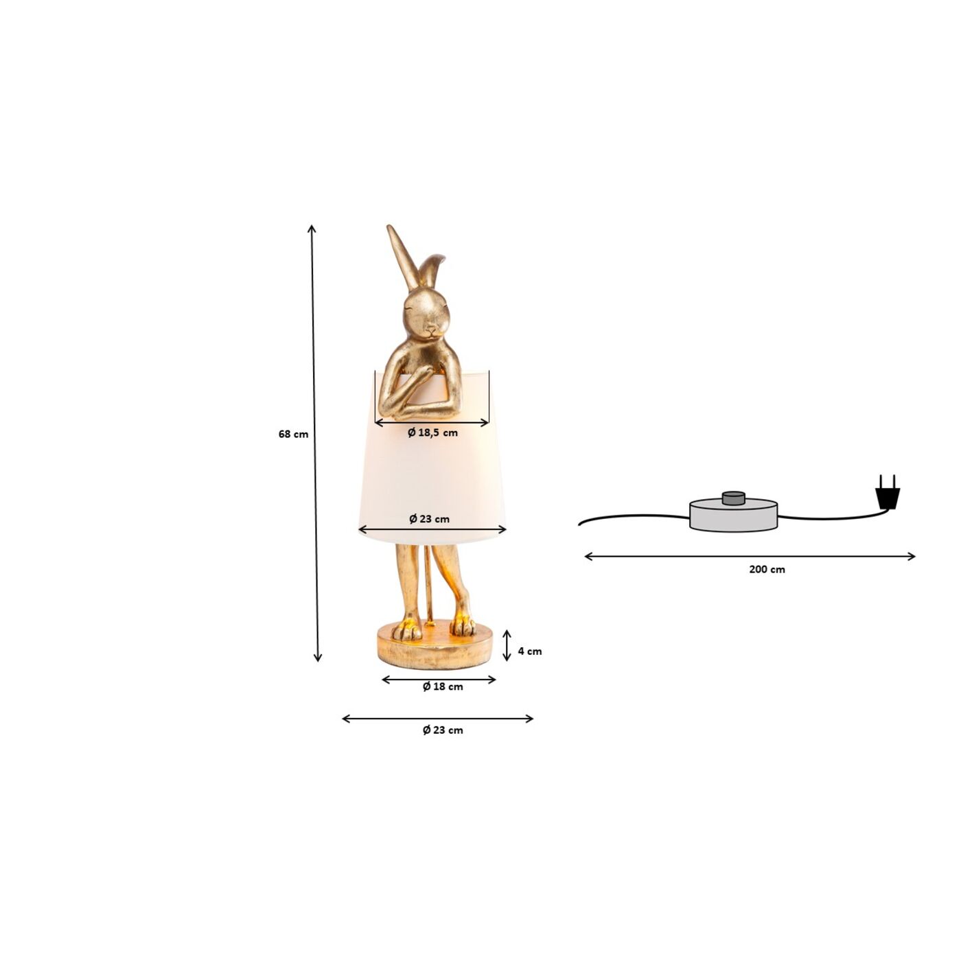 Светильник настольный Animal Rabbit Gold ракурс 7